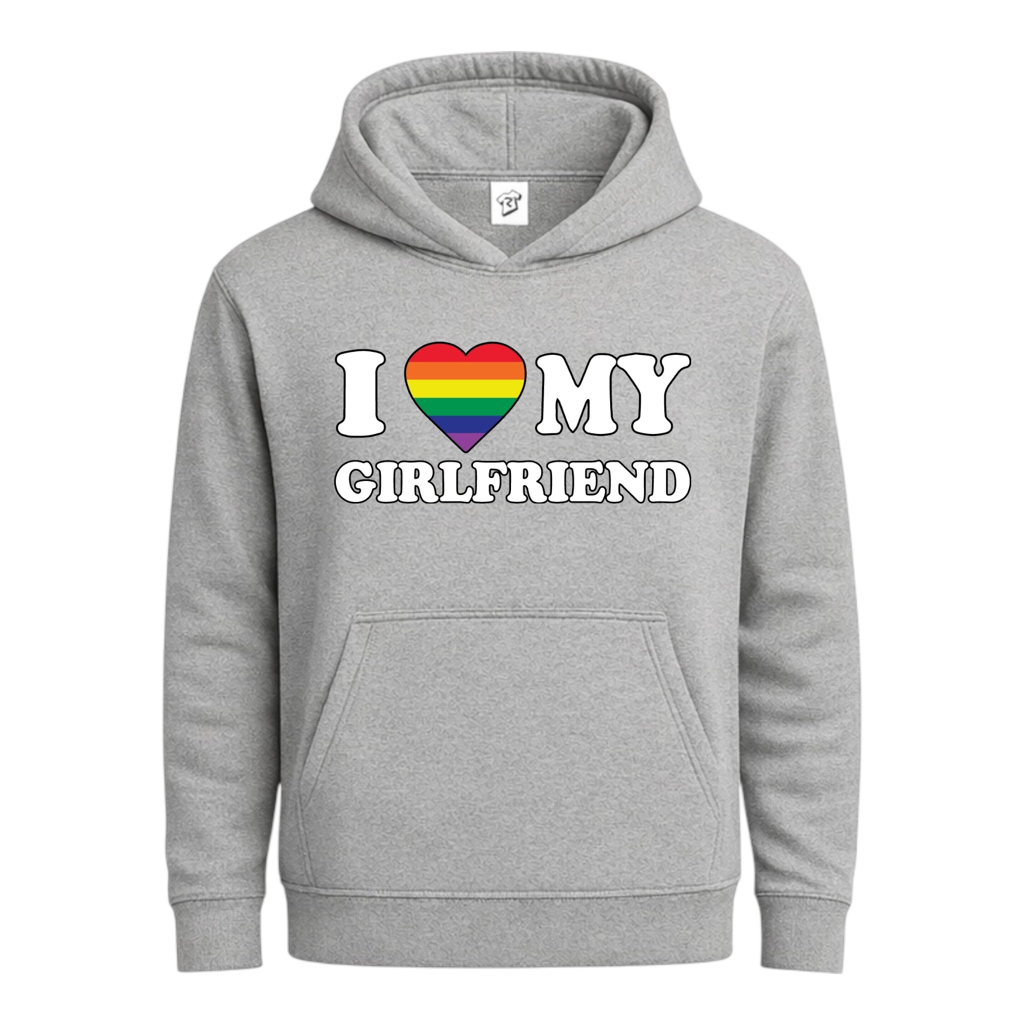 Tees Club streetwear hoodie I Love My Girlfriend (Pride) - Hoodie Navy Size M detail
