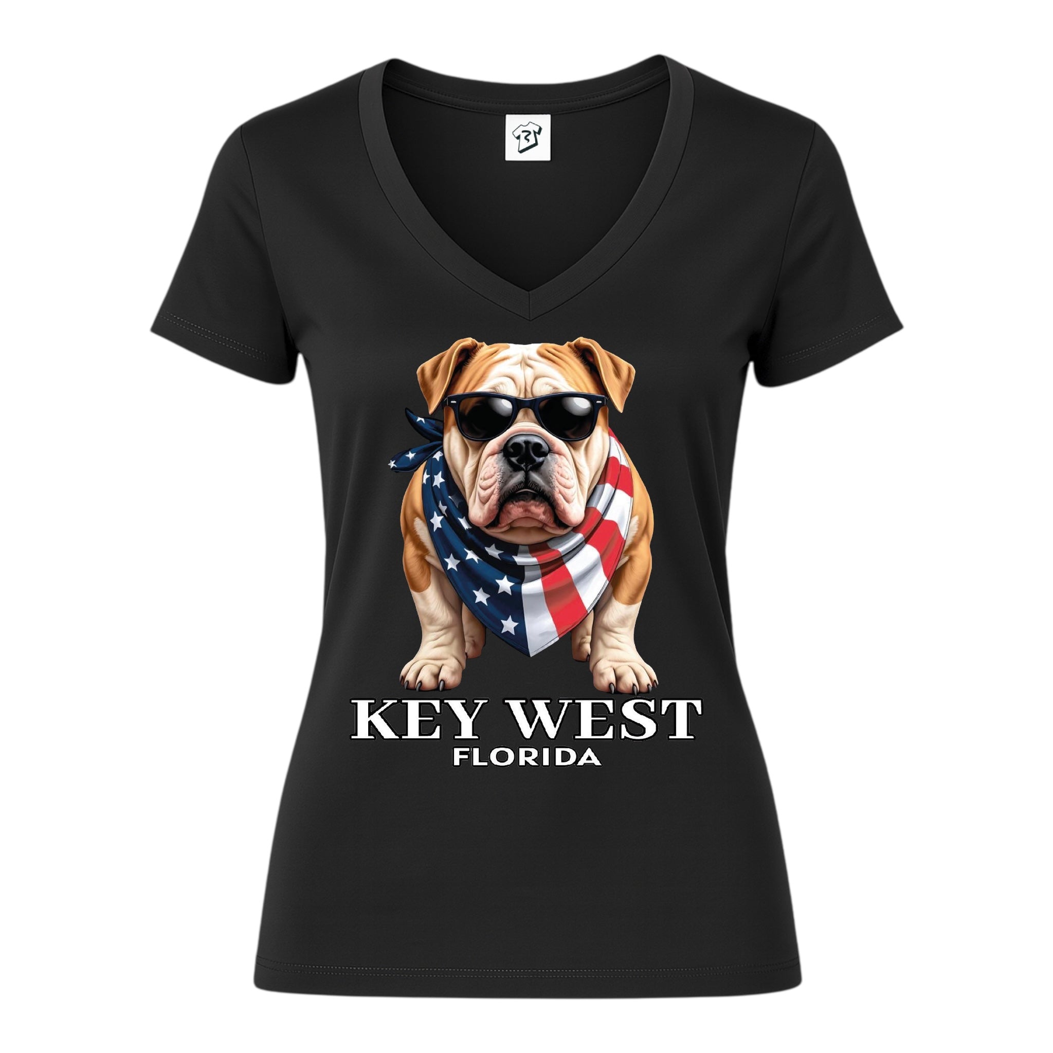 Tees Club v-neck t-shirt Bulldog KW - V-Neck Tee Black Size S detail