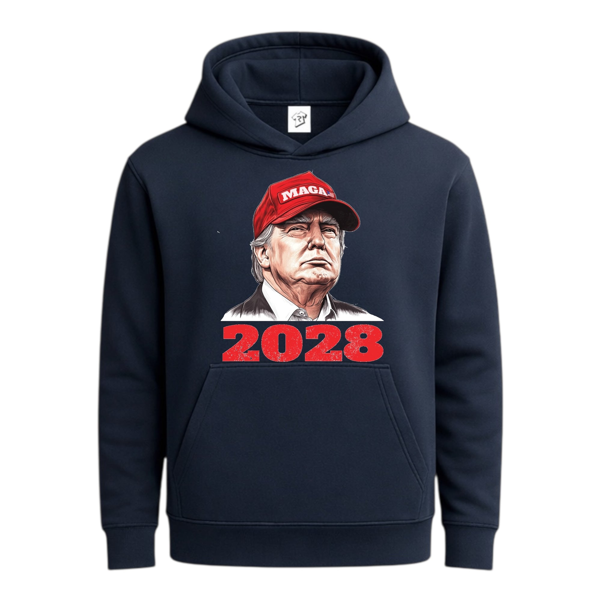 Tees Club streetwear hoodie Trump 2028 - Hoodie Navy Size S front view