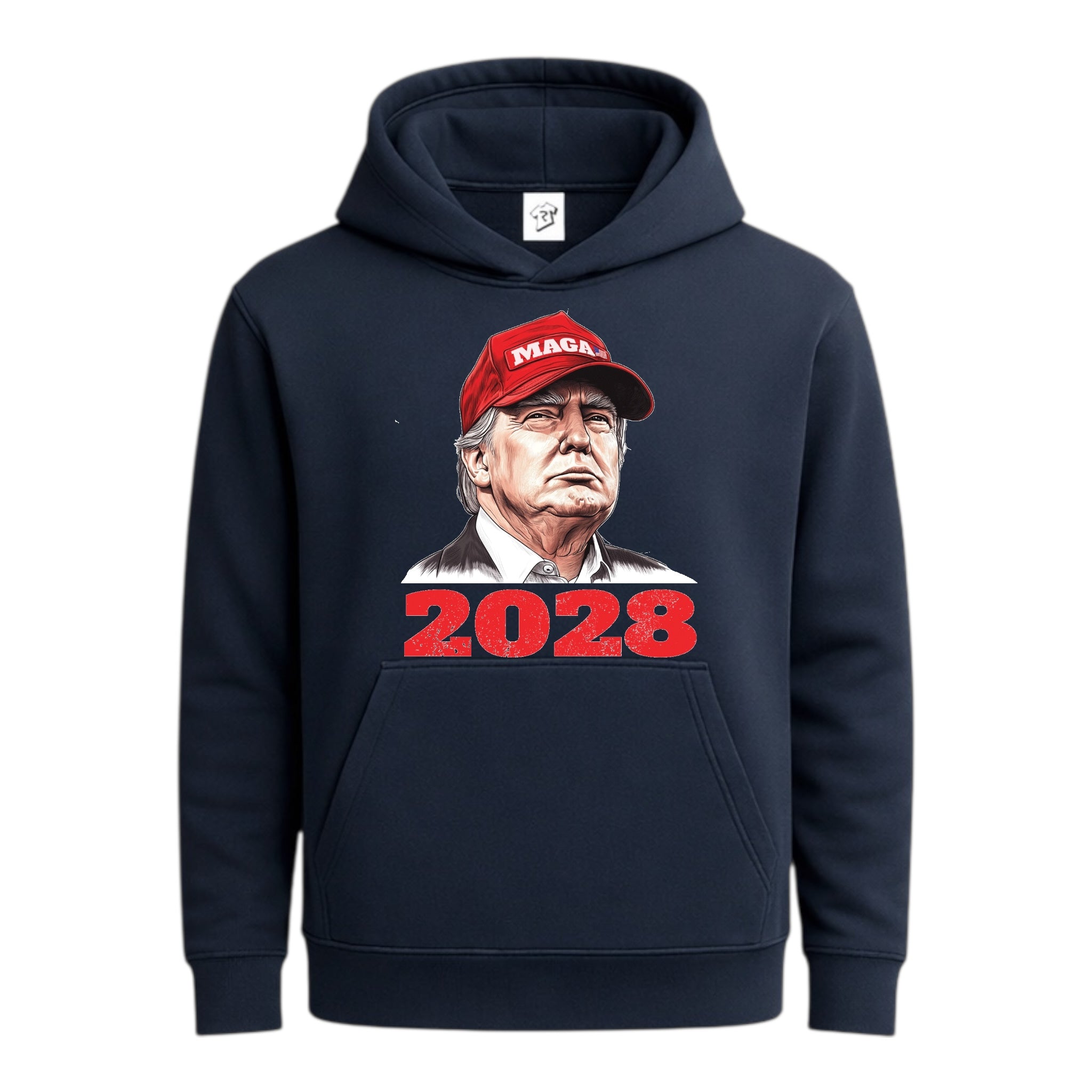 Tees Club streetwear hoodie Trump 2028 - Hoodie Navy Size S front view