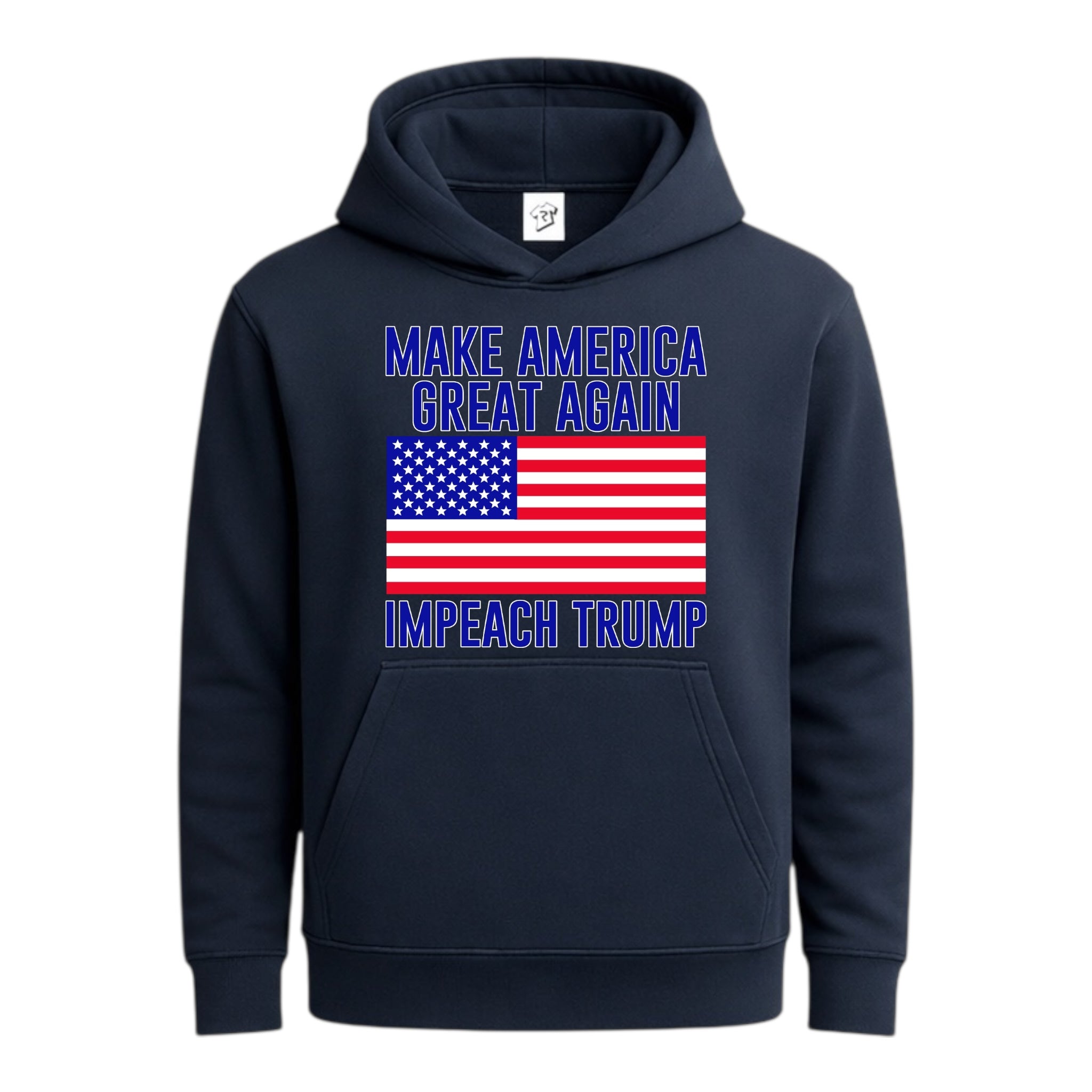 Tees Club streetwear hoodie Impeach Trump - Hoodie Navy Size S back view