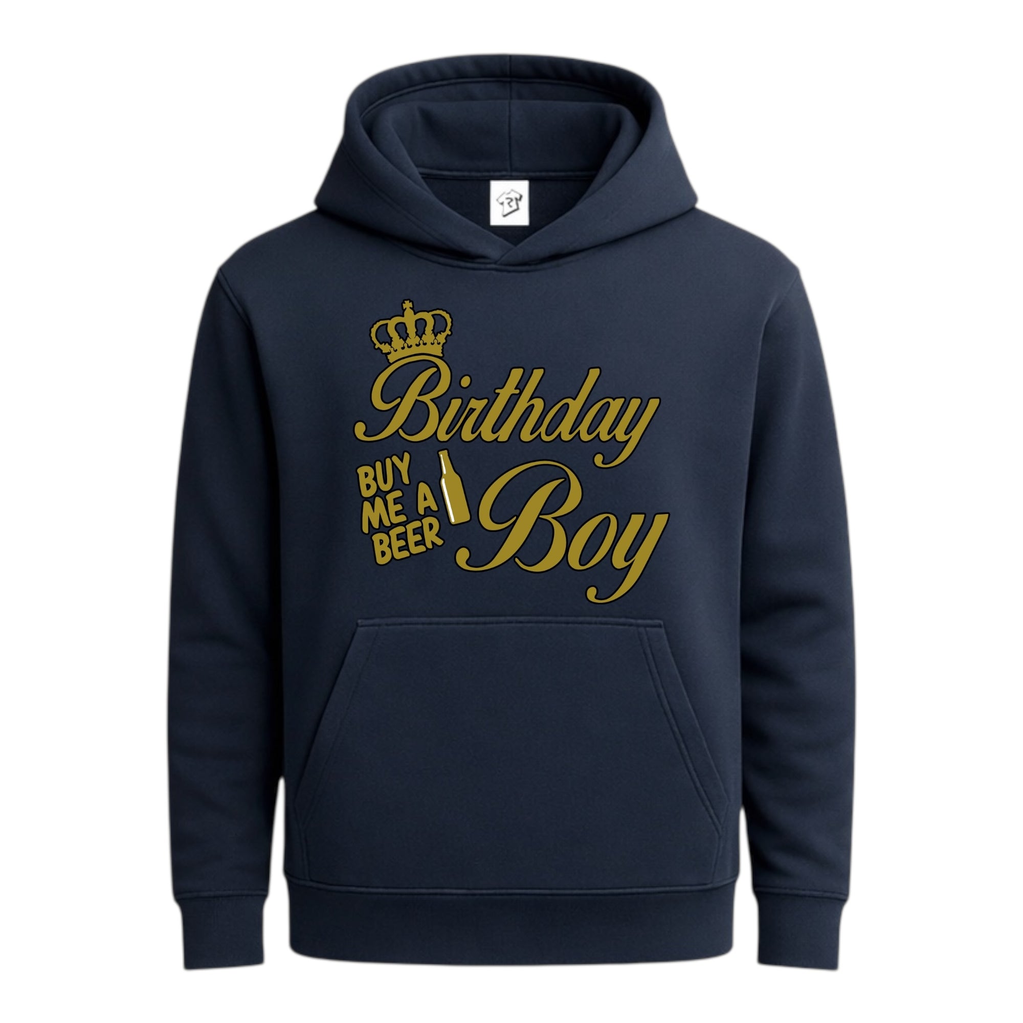 Tees Club streetwear hoodie Birthday Boy (Buy Me a Beer) - Hoodie Navy Size S back view