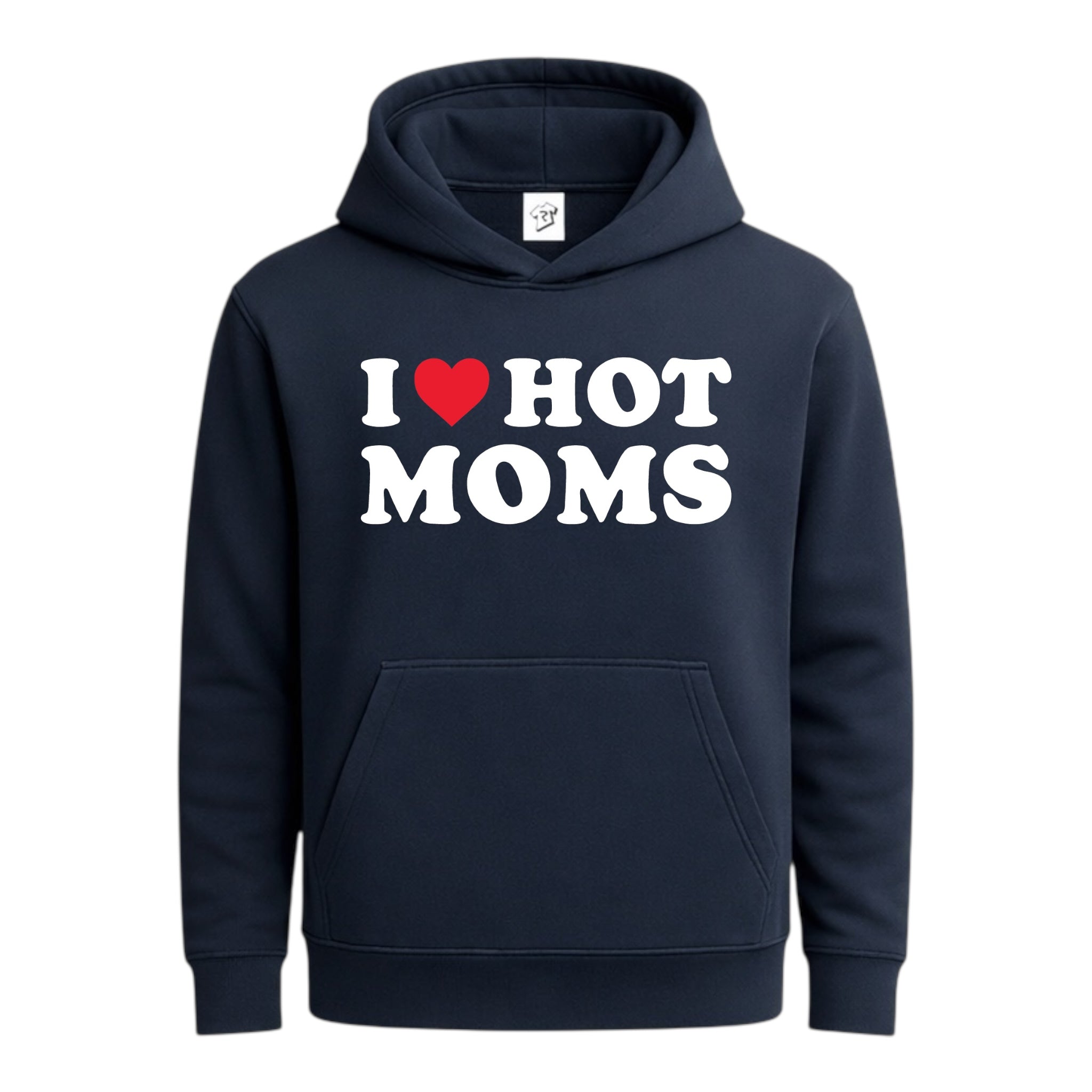 Tees Club streetwear hoodie I Love Hot Moms - Hoodie Navy Size M detail