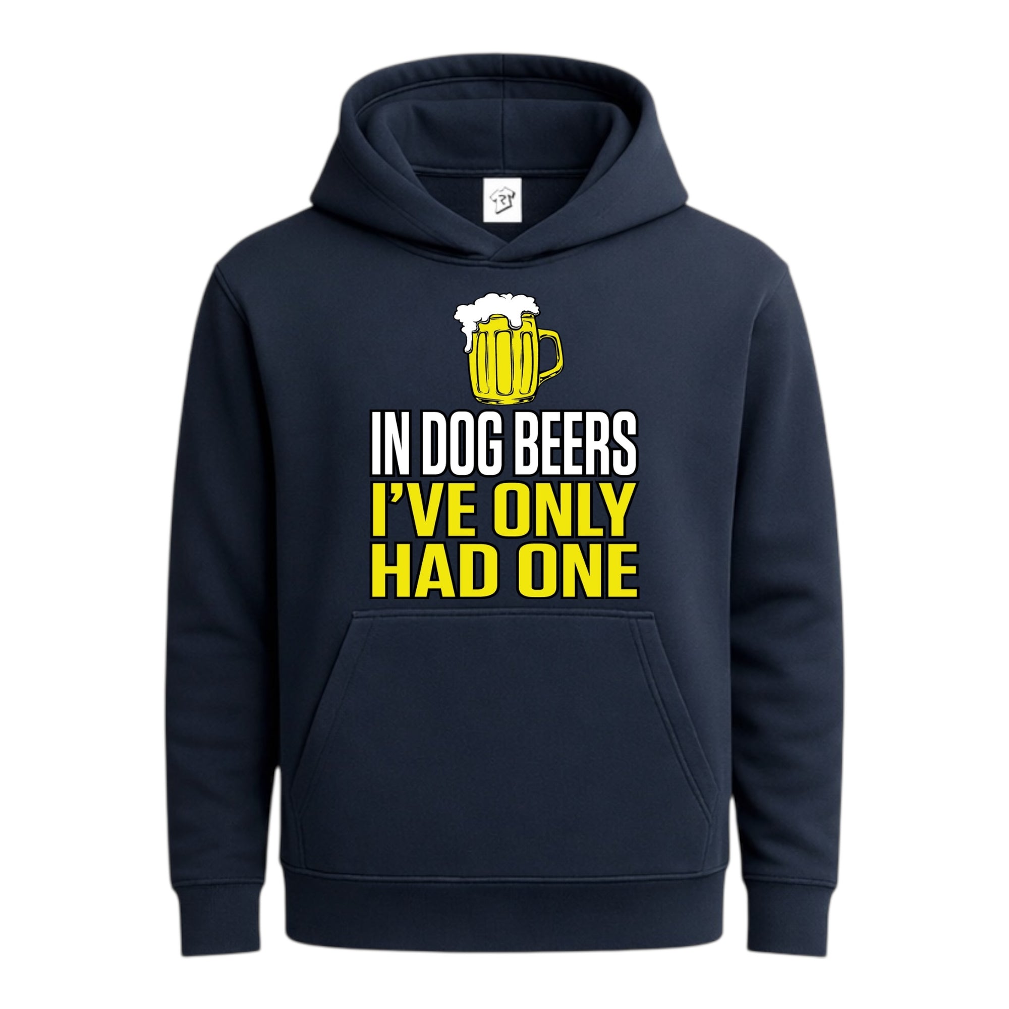 Tees Club streetwear hoodie In Dog Beers I've Only Had One - Hoodie Navy Size S back view