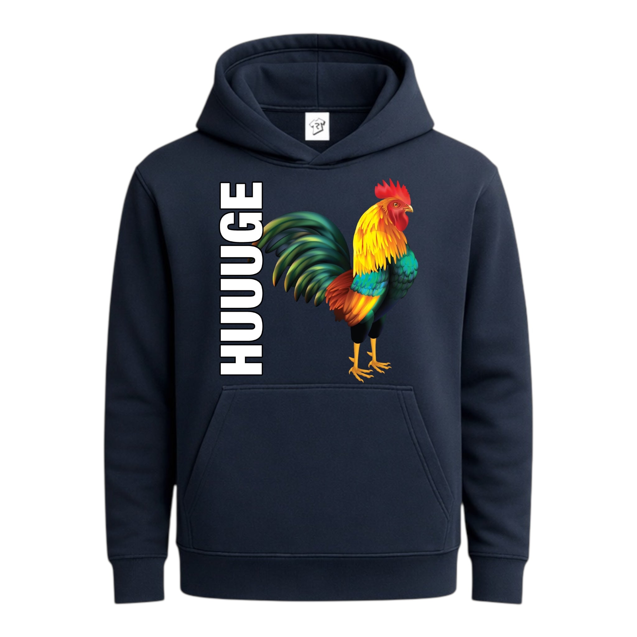 Tees Club streetwear hoodie Huge Cock - Hoodie Navy Size S back view