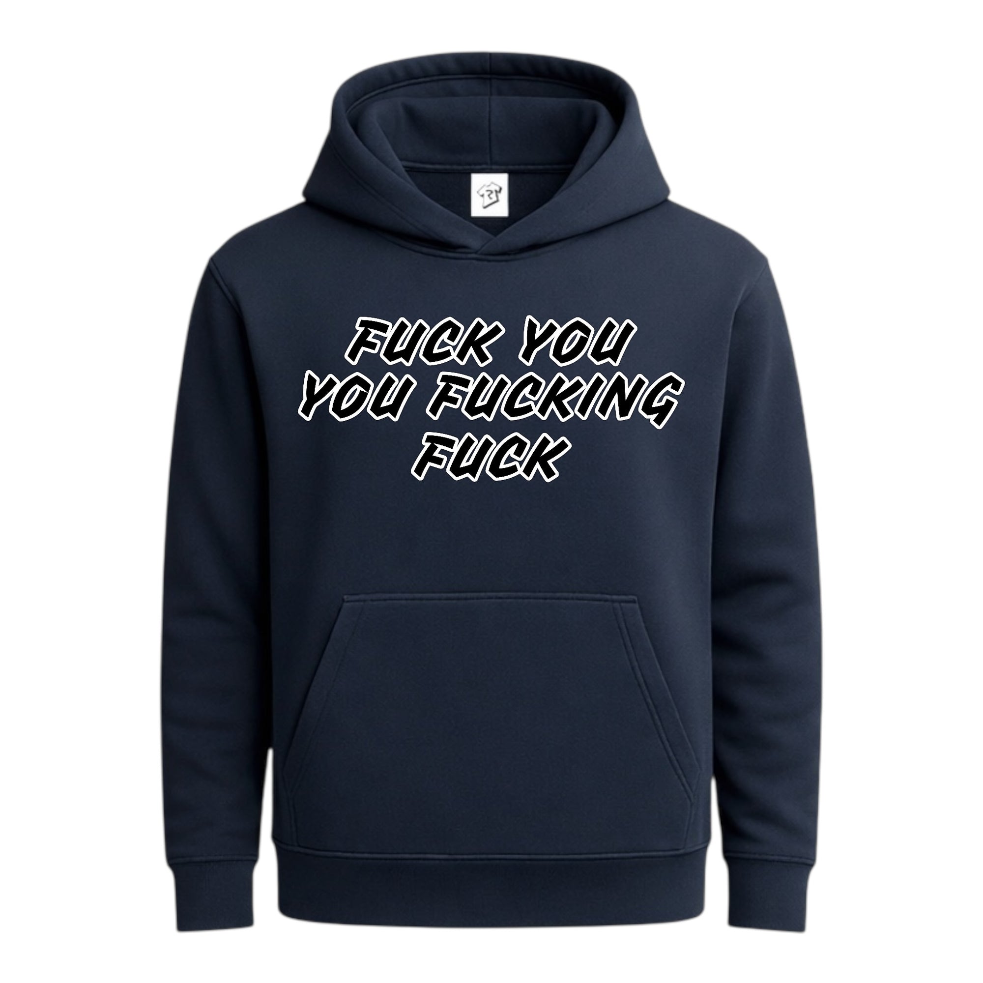 Tees Club streetwear hoodie Fuck You You Fucking Fuck - Hoodie Navy Size S back view
