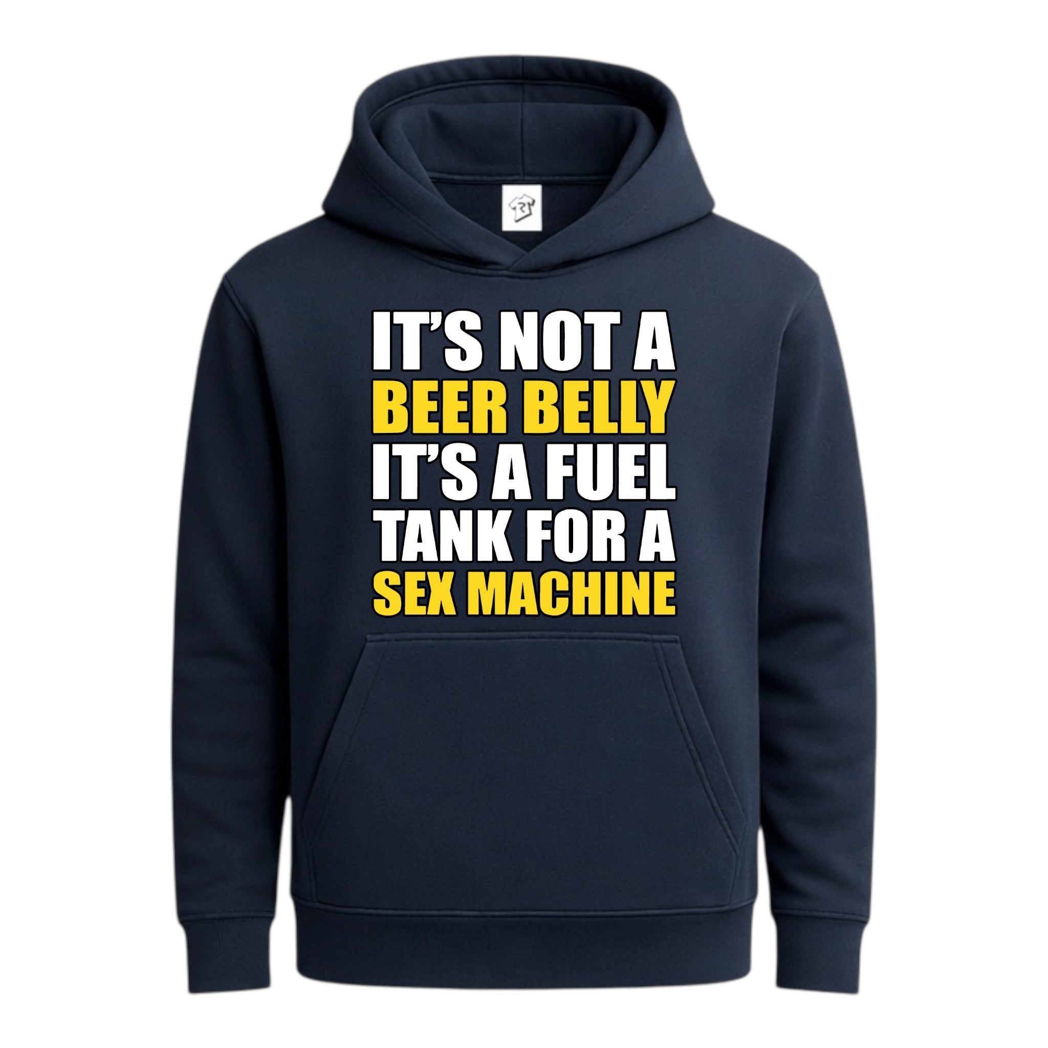 Tees Club streetwear hoodie It's Not a Beer Belly - Hoodie Navy Size M detail