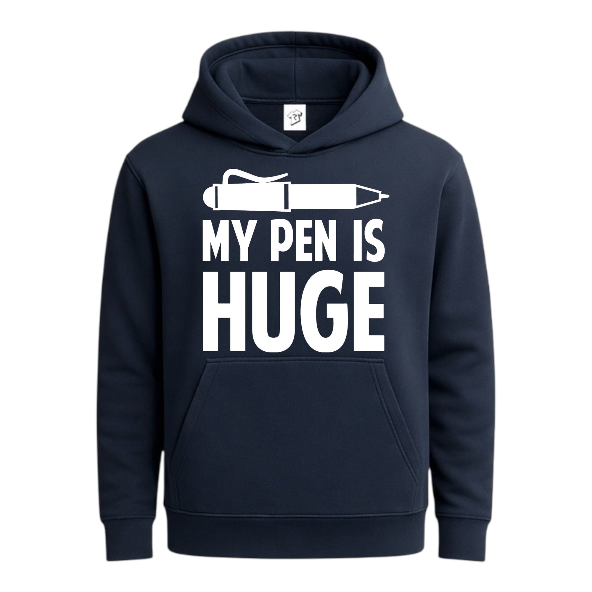 Tees Club streetwear hoodie My Pen Is Huge - Hoodie Navy Size S front view