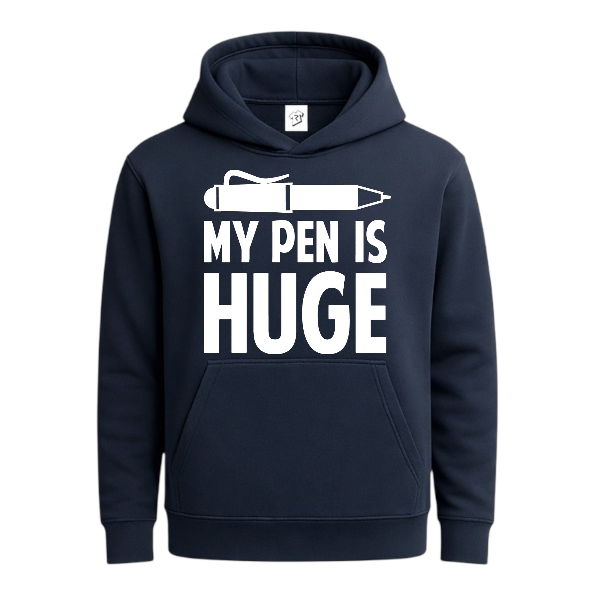 Tees Club streetwear hoodie My Pen Is Huge - Hoodie Navy Size S front view