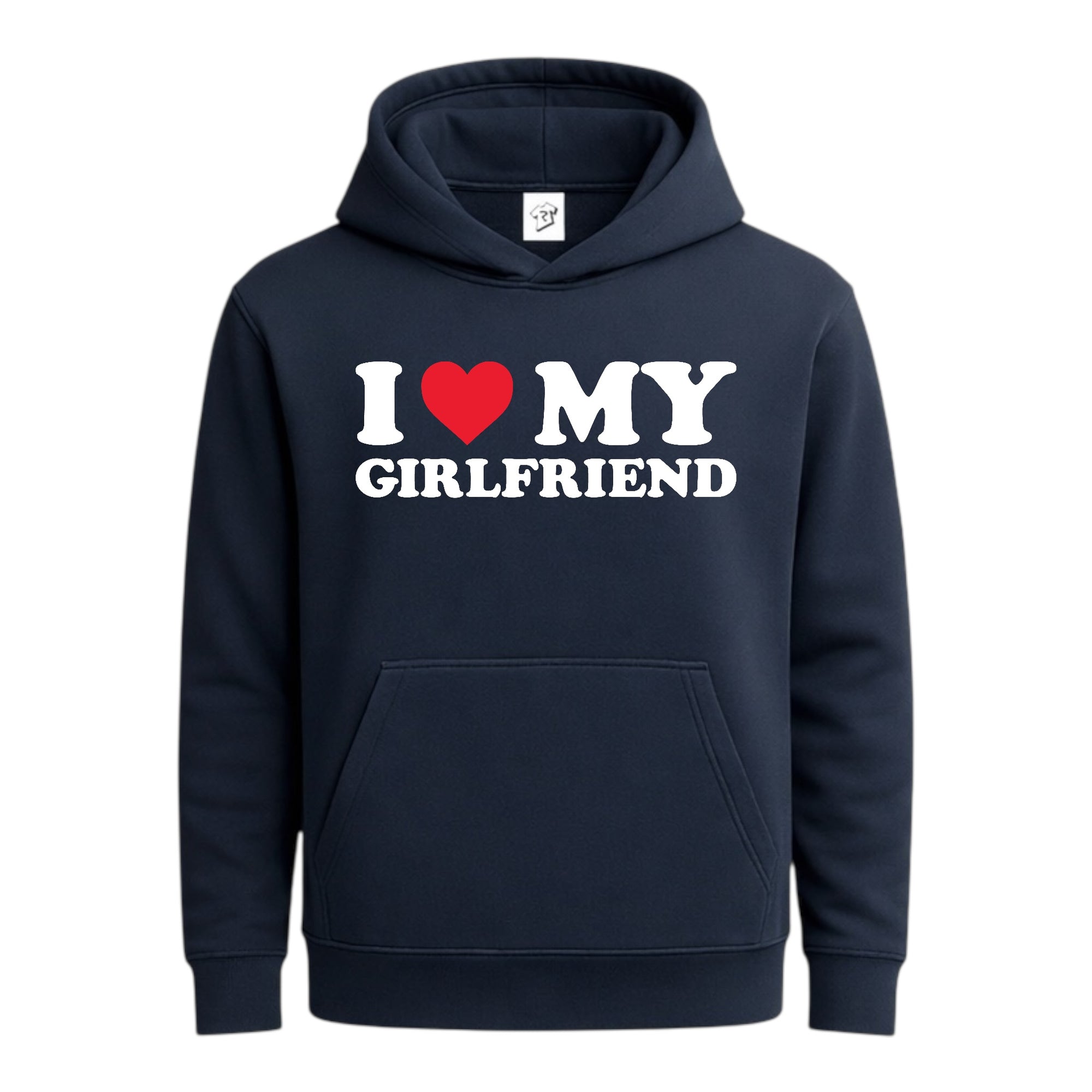 Tees Club streetwear hoodie I Love My Girlfriend - Hoodie Navy Size S front view