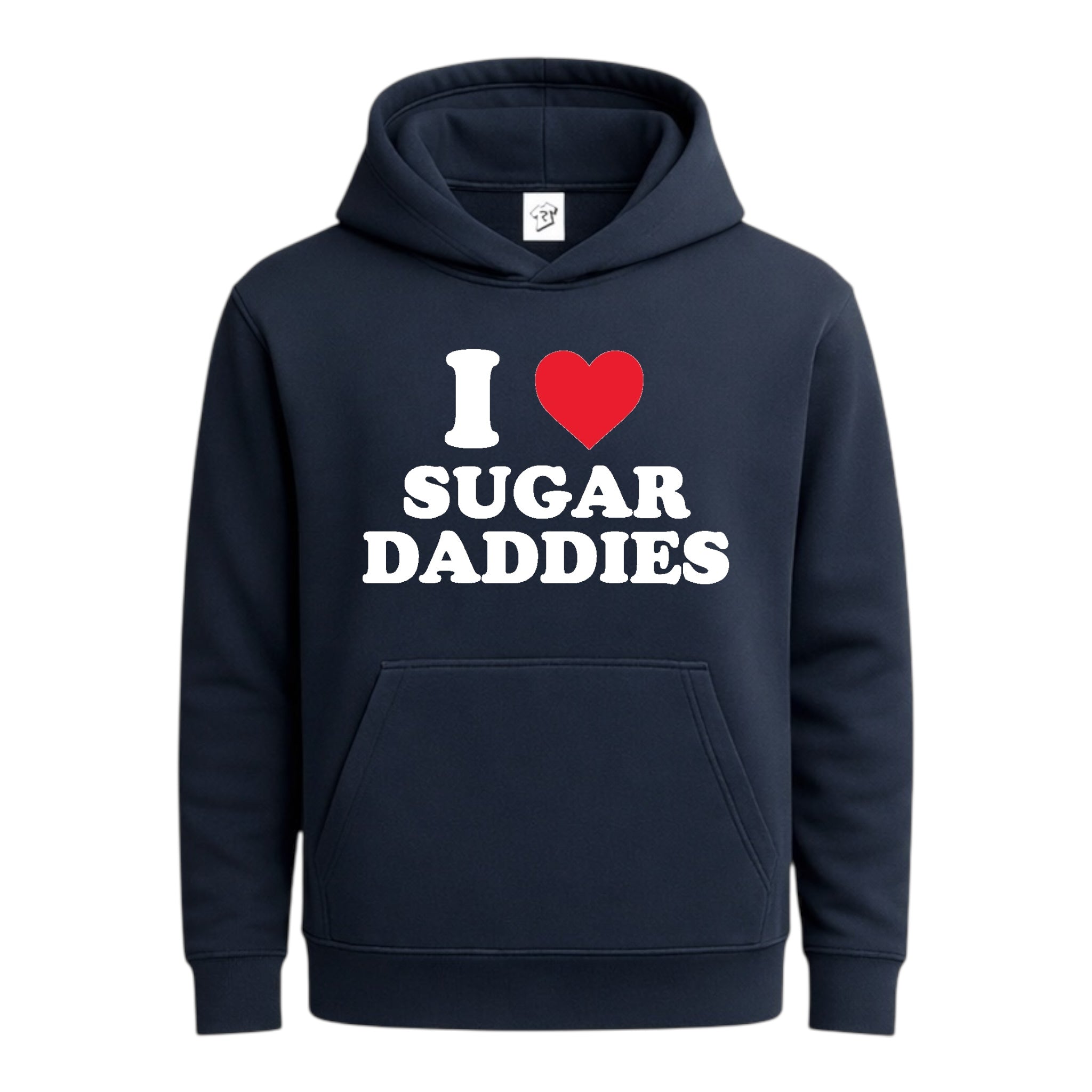 Tees Club streetwear hoodie I Love Sugar Daddies - Hoodie Navy Size S back view