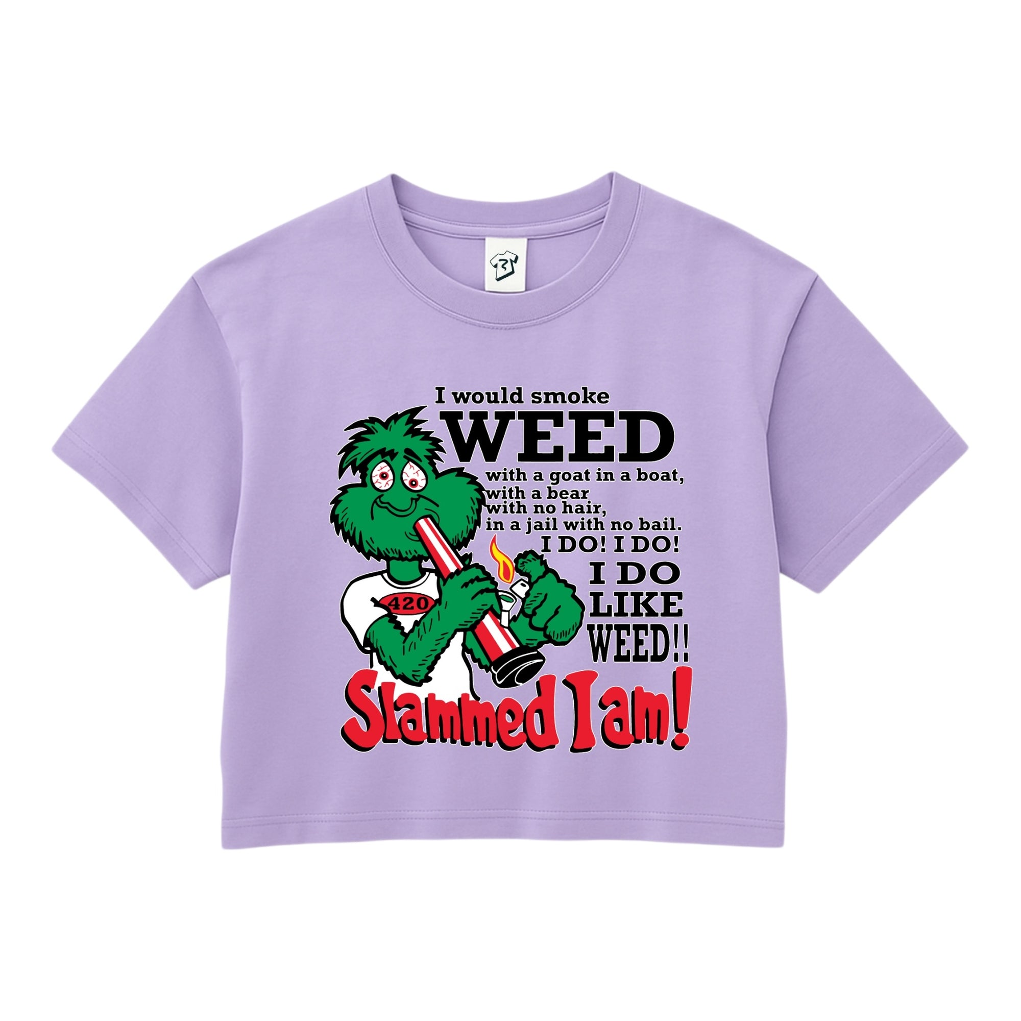 Tees Club crop top Slammed I Am Weed - Crop Top Black Size XS front view