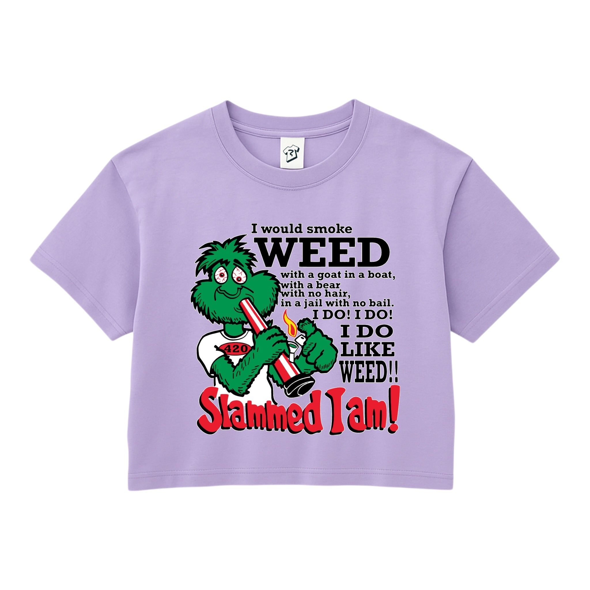 Tees Club crop top Slammed I Am Weed - Crop Top Black Size XS front view