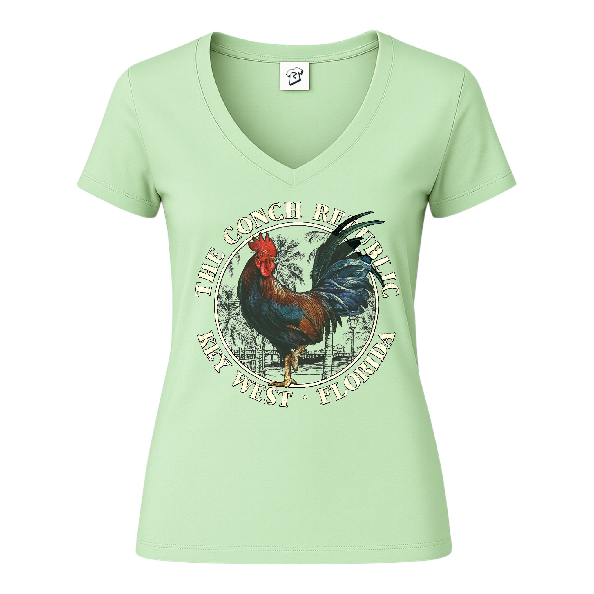 Tees Club v-neck t-shirt Rooster Conch Rep KW - V-Neck Tee Black Size S detail