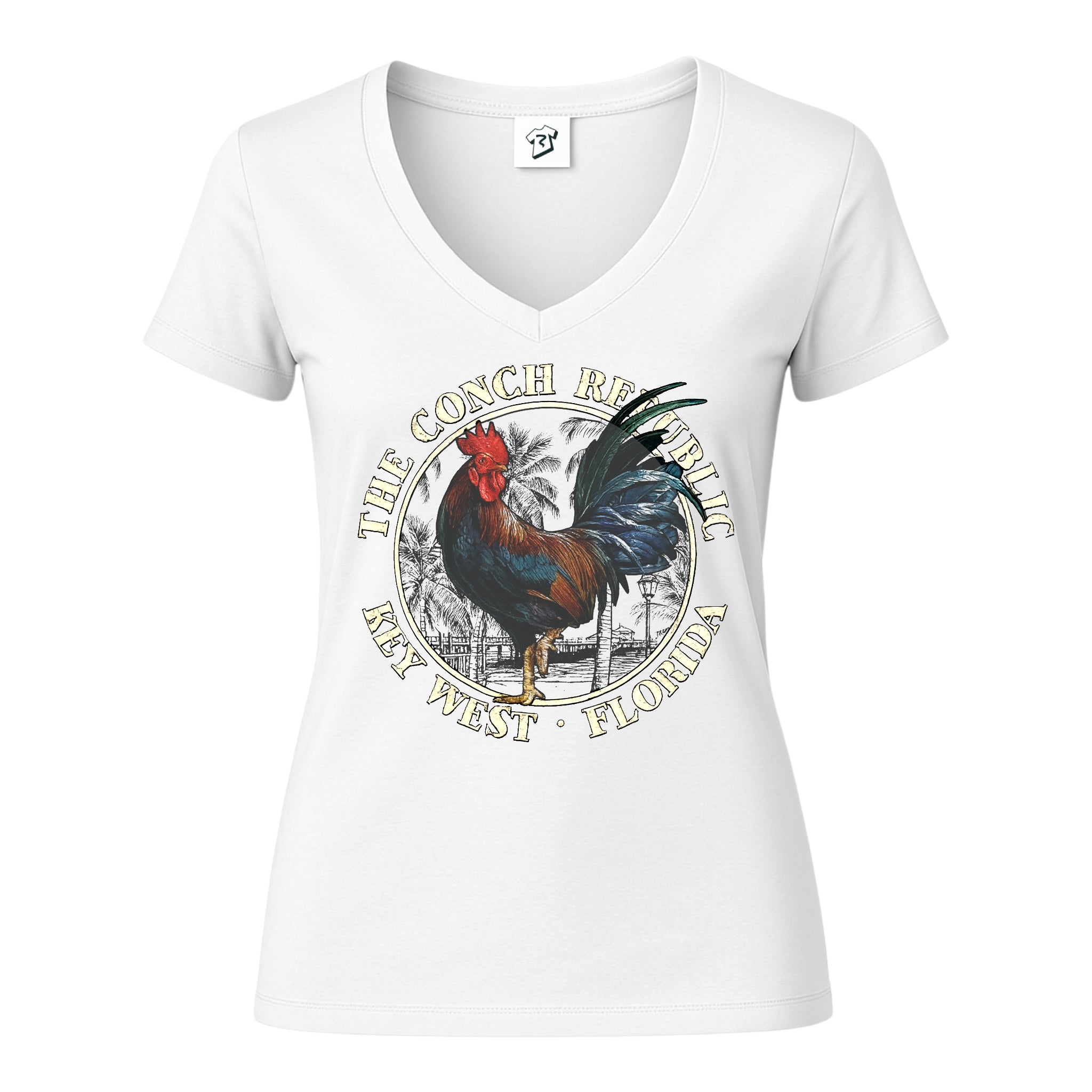Tees Club v-neck t-shirt Rooster Conch Rep KW - V-Neck Tee Black Size M detail