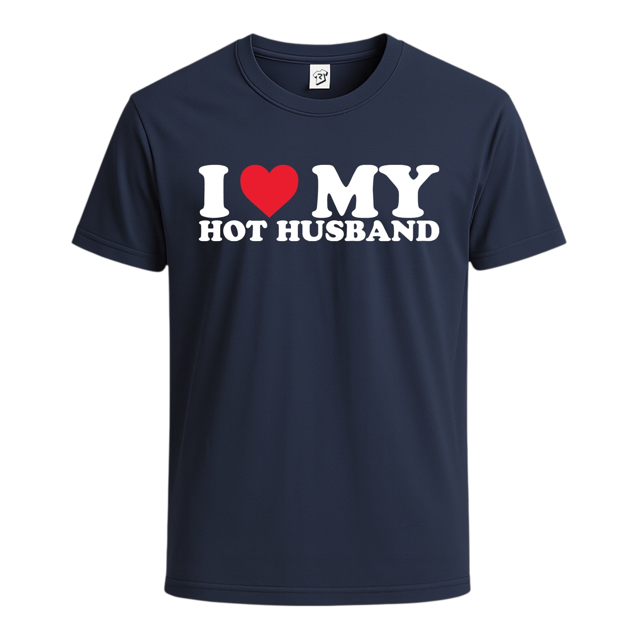 Tees Club graphic tee I Love My Hot Husband - Cotton Tee Navy Size 2XL detail