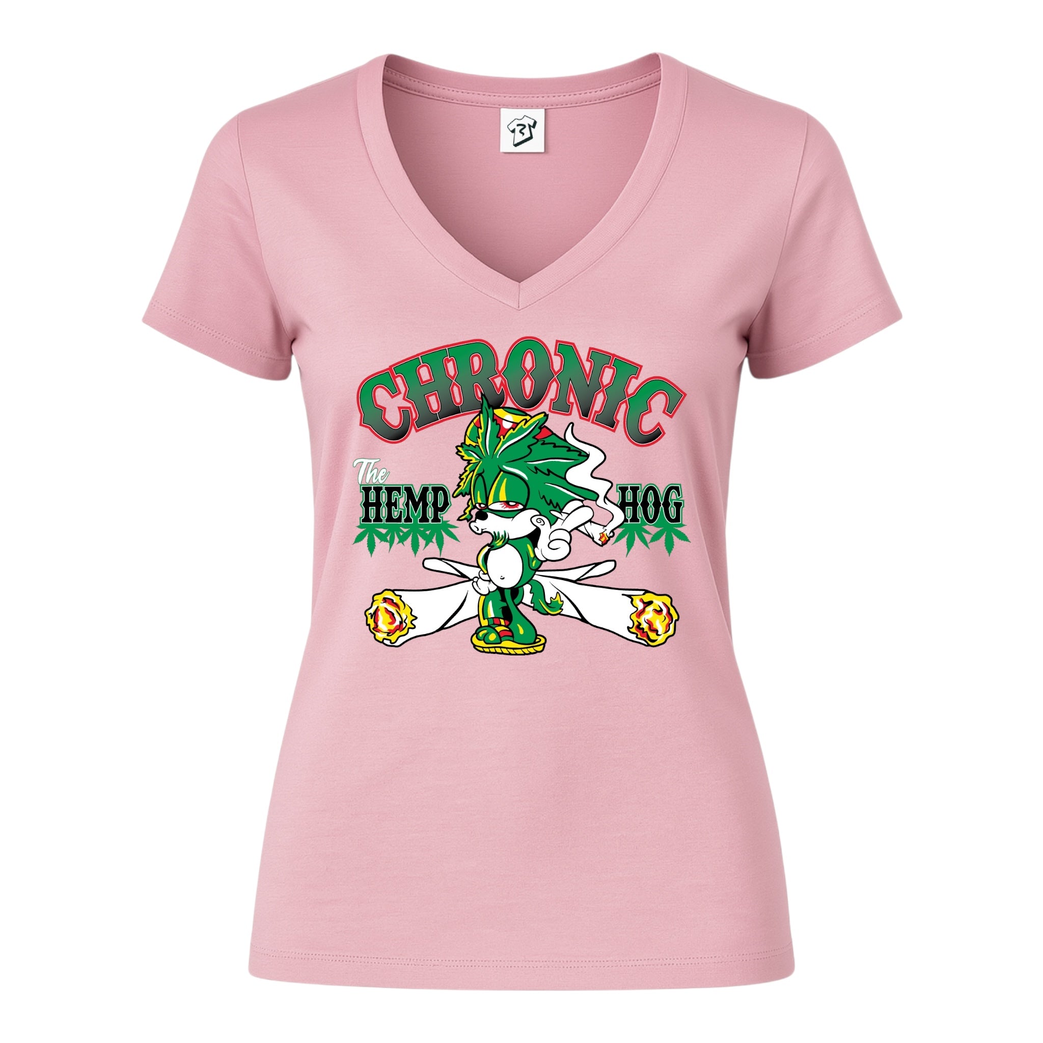 Tees Club v-neck t-shirt Chronic Hemp Dog - V-Neck Tee Black Size S detail