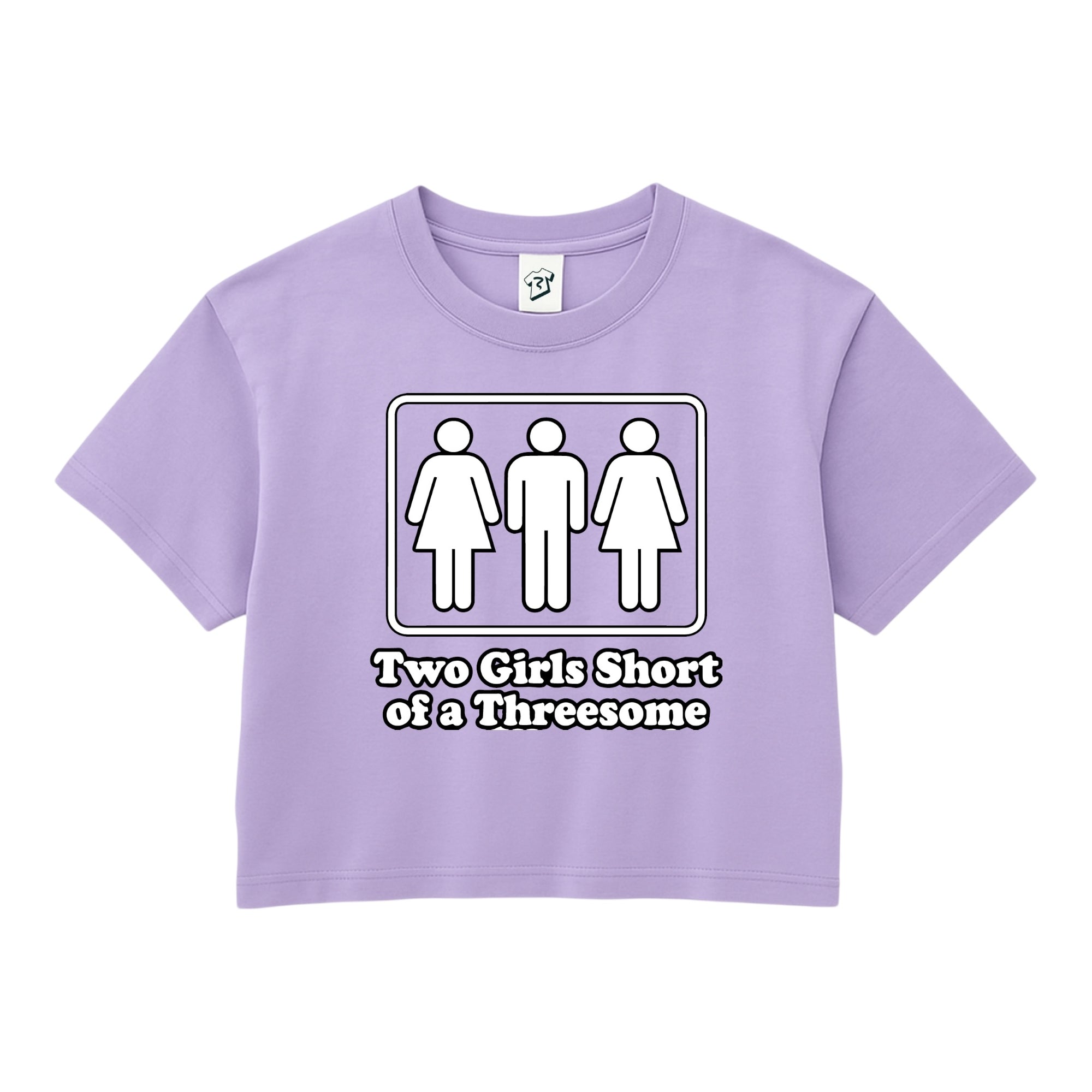 Tees Club crop top Two Girls Short of a Threesome - Crop Top Black Size XS back view