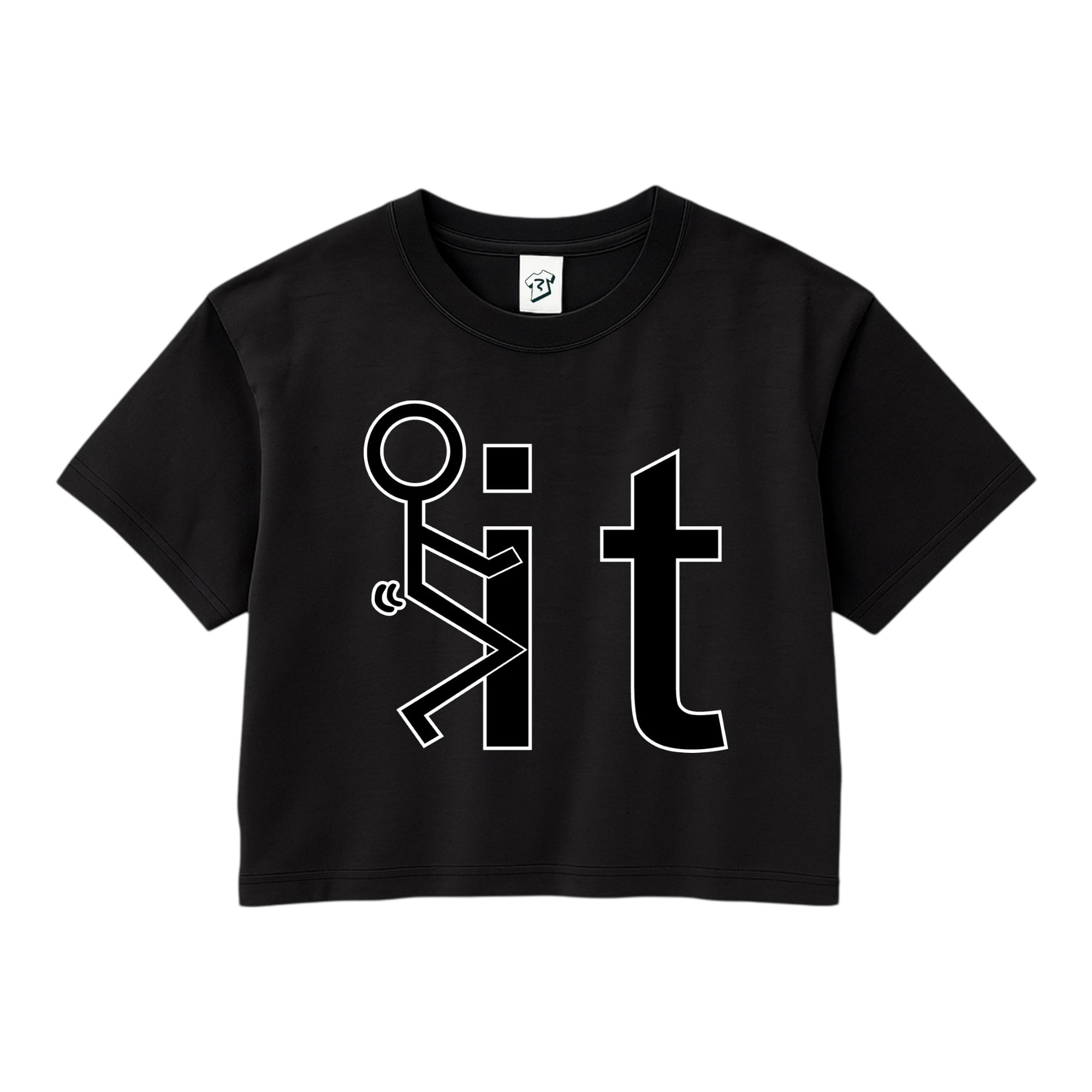 Tees Club crop top Fuck It - Crop Top Black Size XS back view