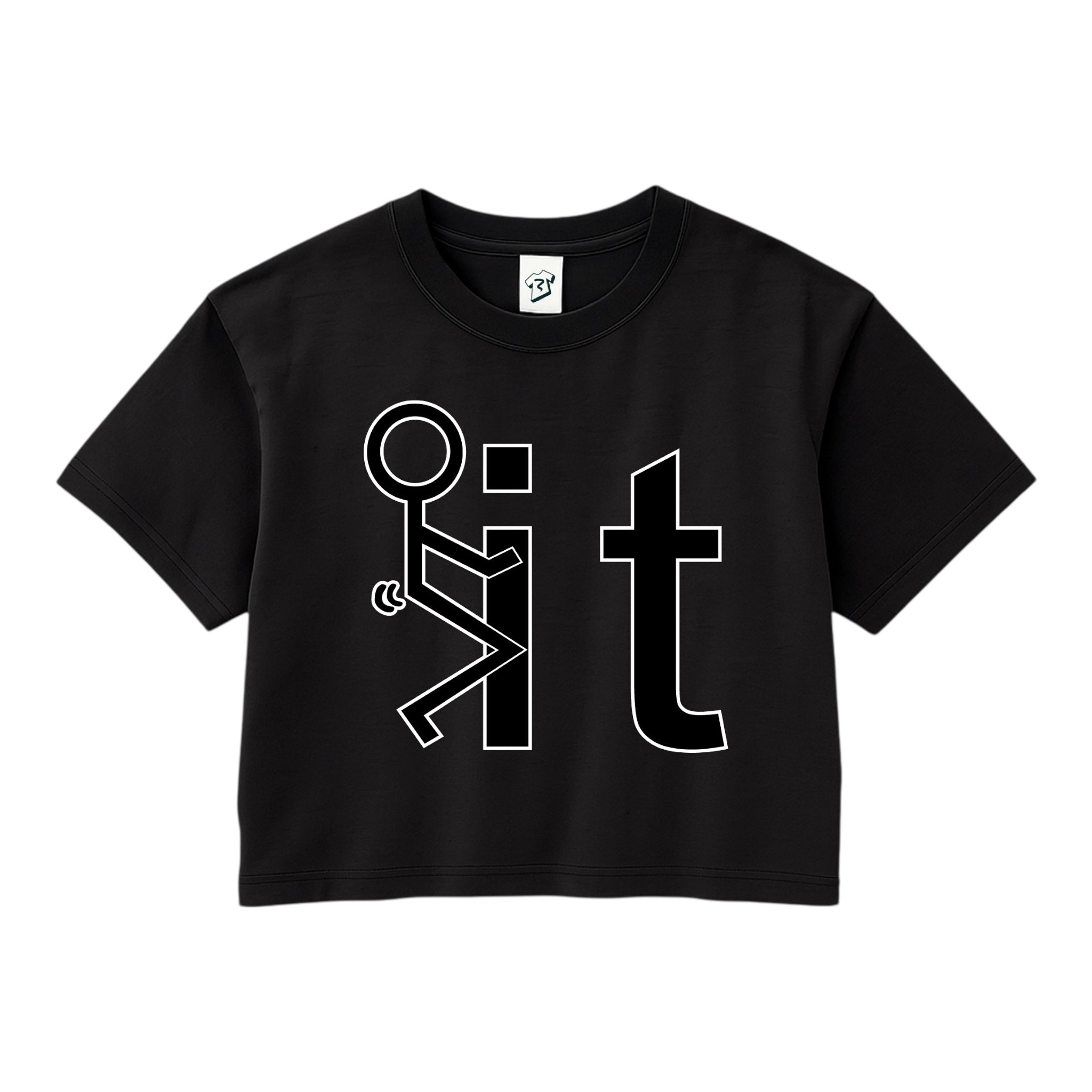 Tees Club crop top Fuck It - Crop Top Black Size XS back view