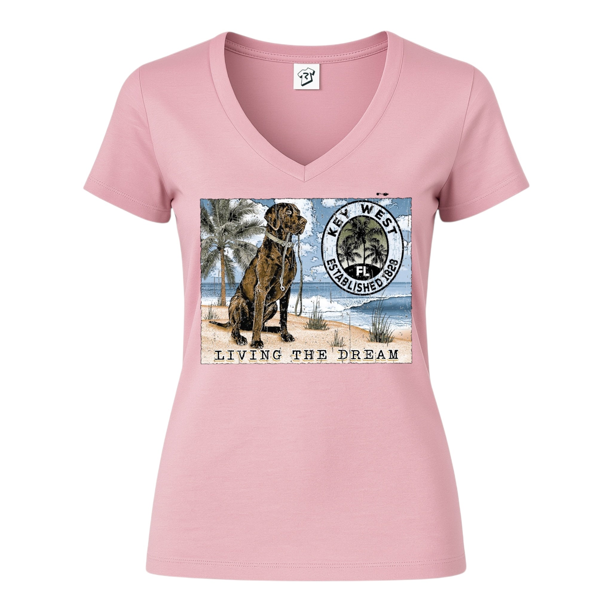 Tees Club v-neck t-shirt Black Lab Dog KW - V-Neck Tee Black Size M detail