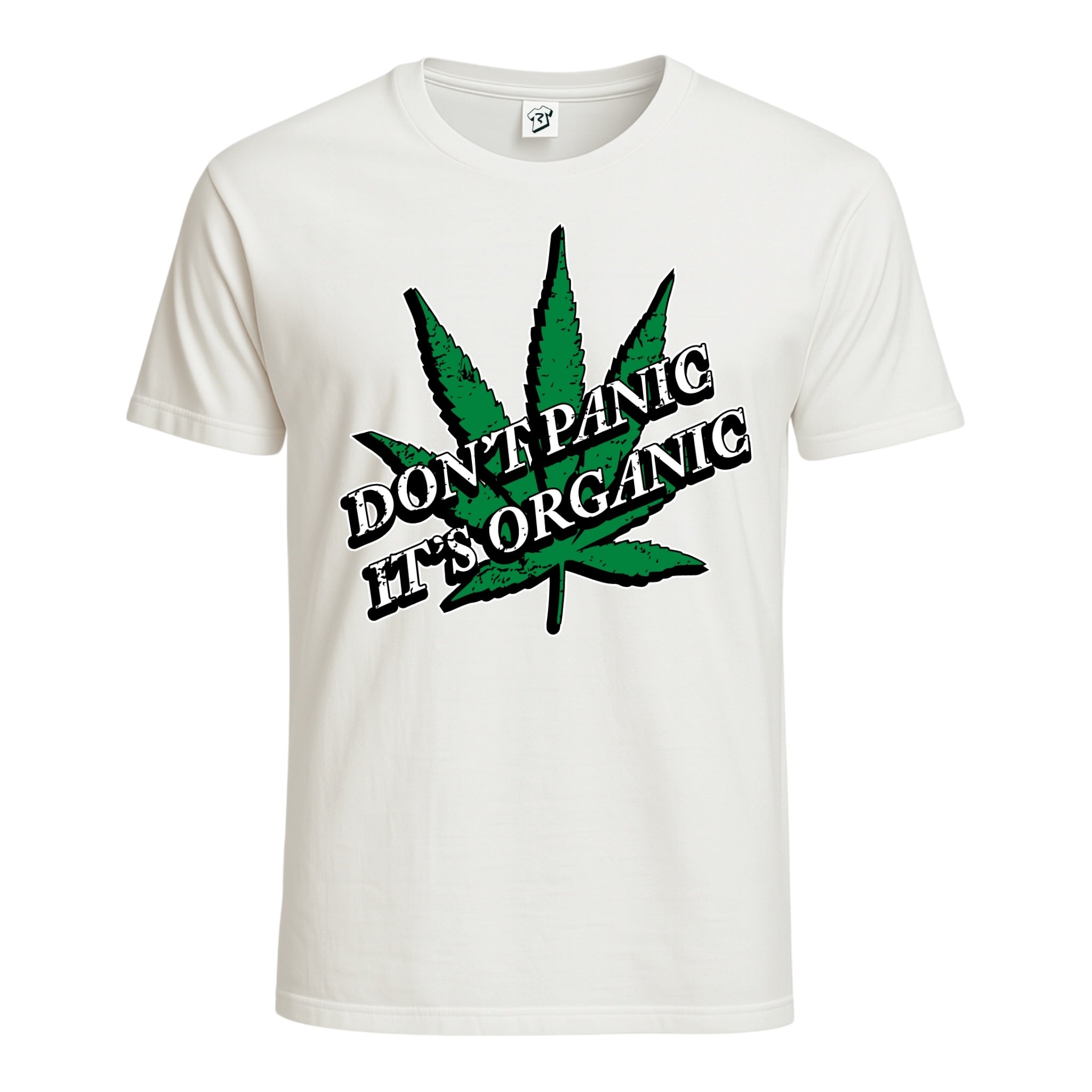 Tees Club graphic tee Don't Panic It's Organic - Cotton Tee Navy Size S front view