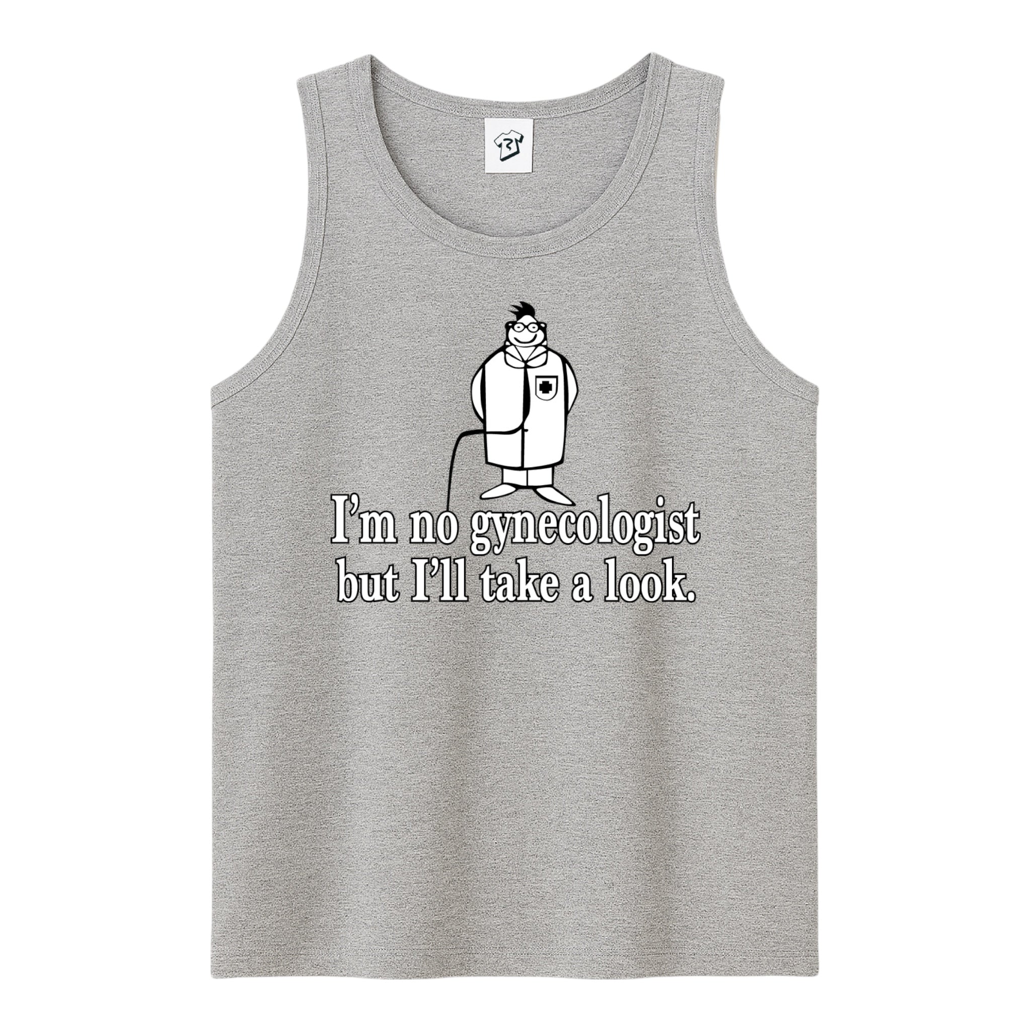 Tees Club tank top I'm No Gynecologist But I'll Take a Look - Tank Top Navy Size M detail