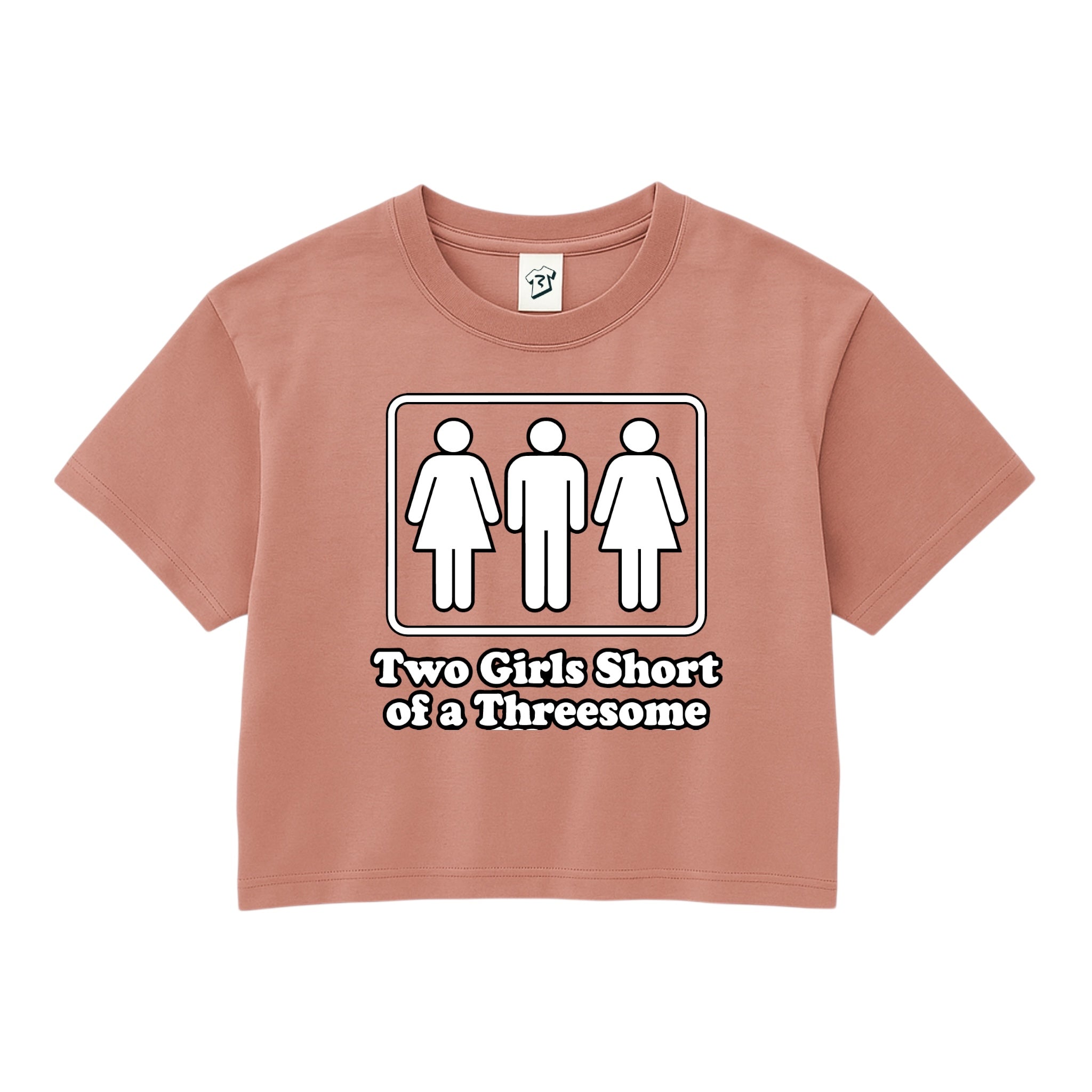 Tees Club crop top Two Girls Short of a Threesome - Crop Top Black Size XS front view