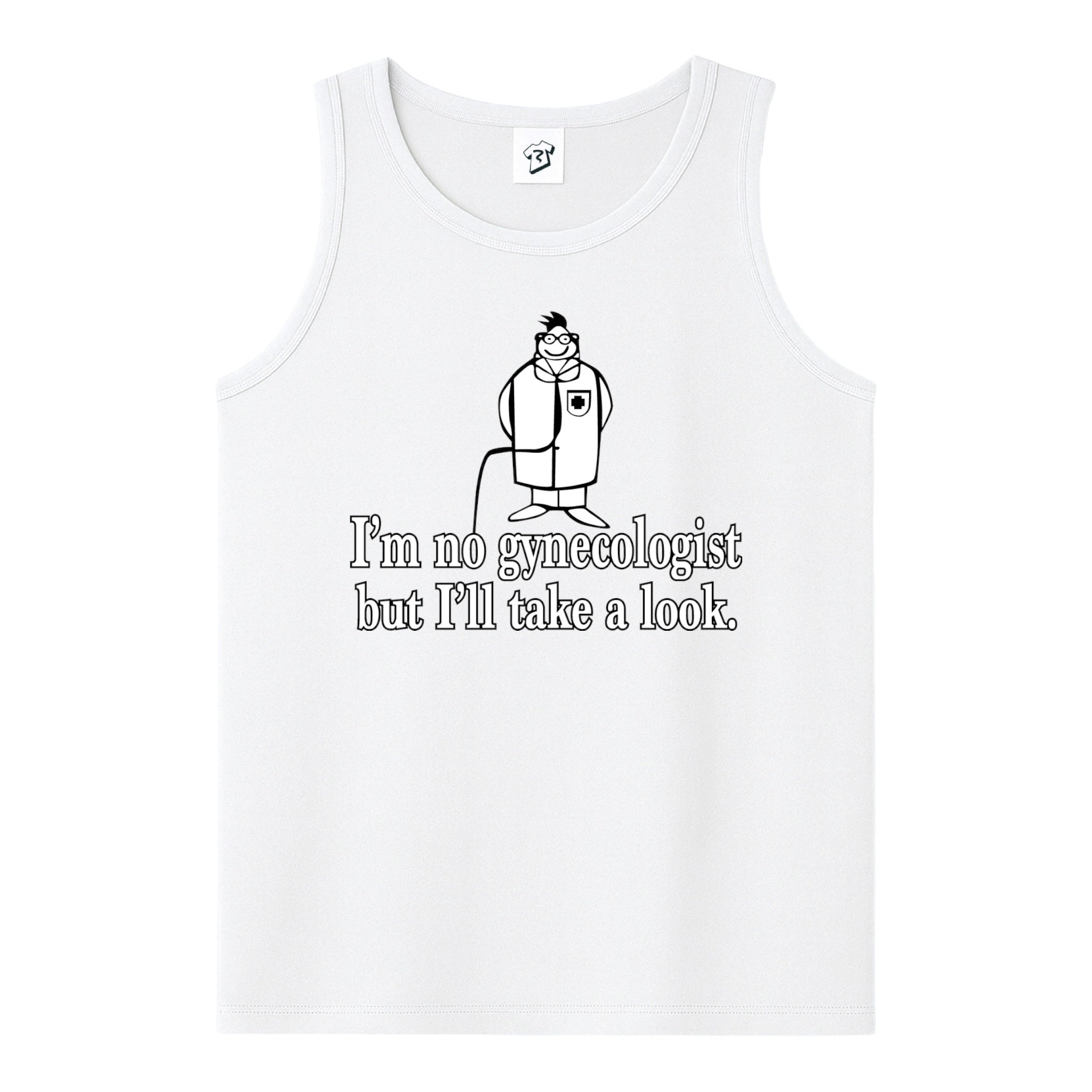 Tees Club tank top I'm No Gynecologist But I'll Take a Look - Tank Top Navy Size L detail