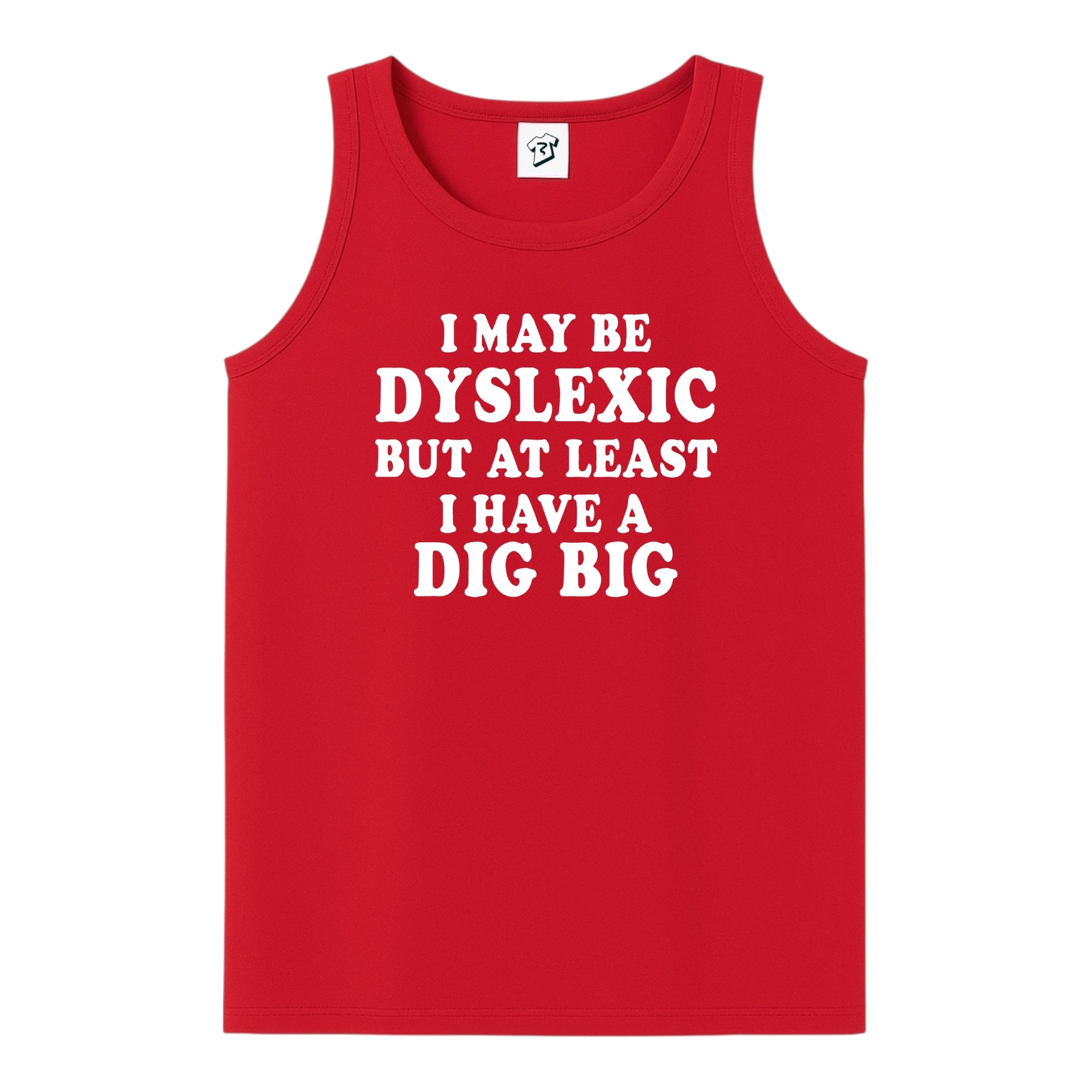 Tees Club tank top I May Be Dyslexic But at Least I Have a Dig Big - Tank Top Navy Size S back view