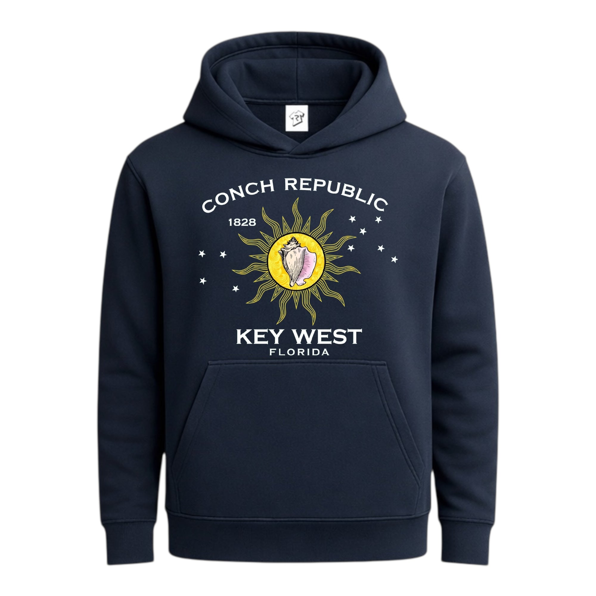 Tees Club streetwear hoodie Conch Republic KW - Hoodie Navy Size S front view