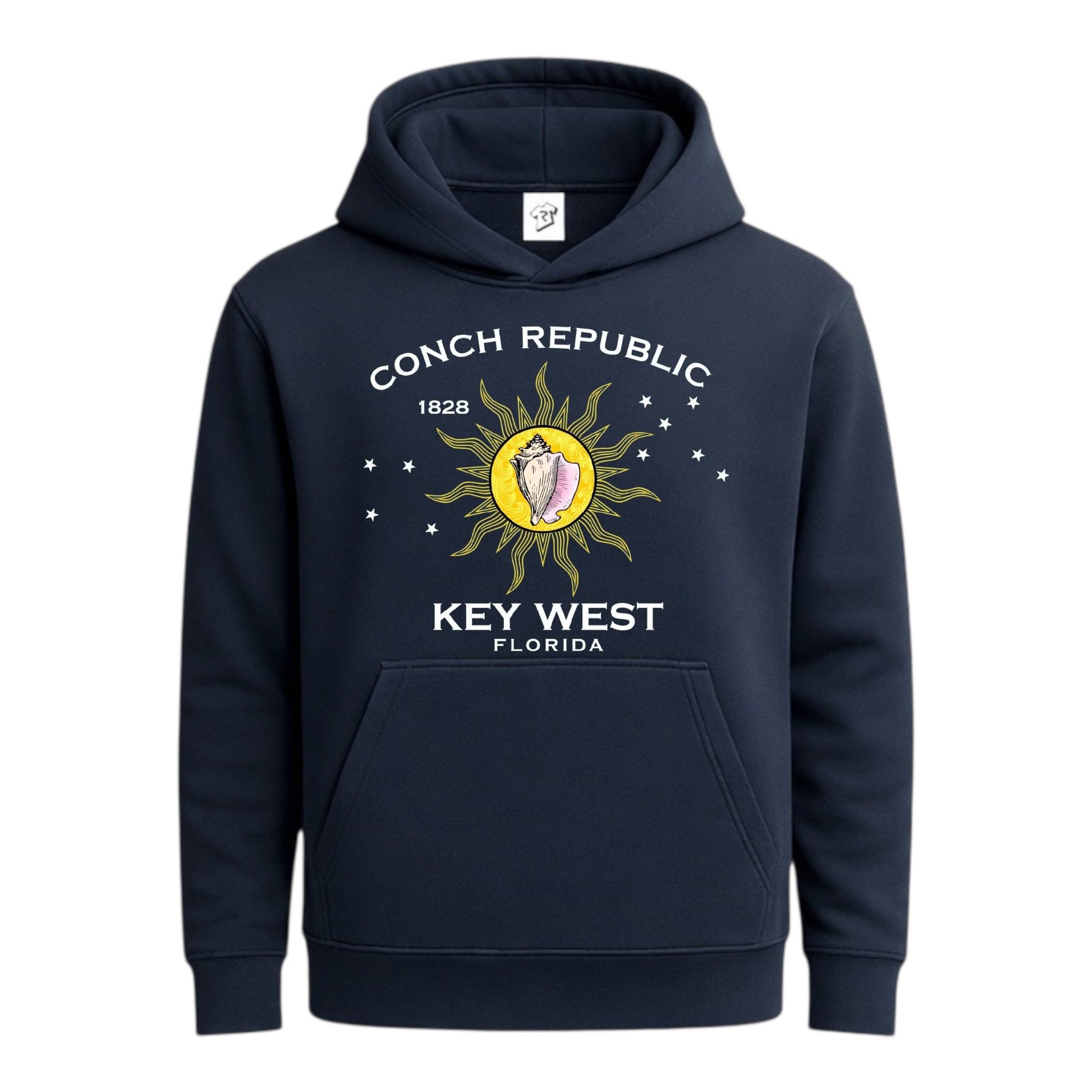 Tees Club streetwear hoodie Conch Republic KW - Hoodie Navy Size S front view
