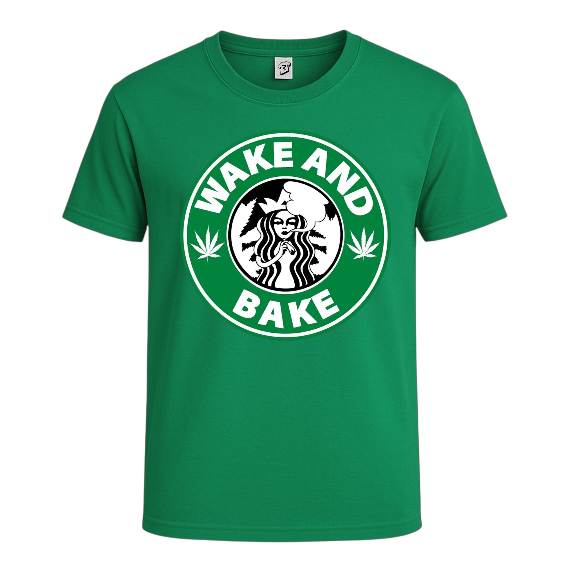 Tees Club graphic tee Wake N' Bake - Cotton Tee Navy Size S back view