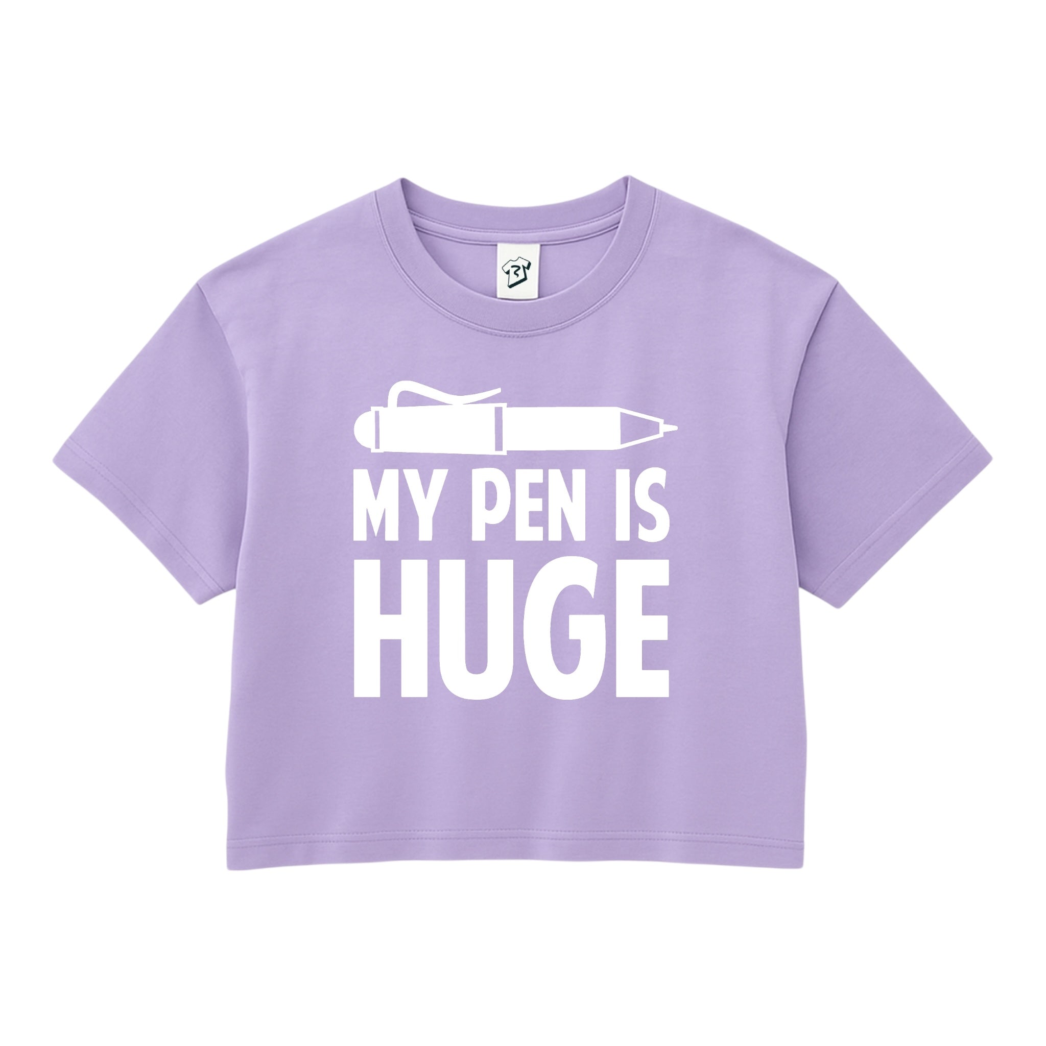 Tees Club crop top My Pen Is Huge - Crop Top Black Size XS back view