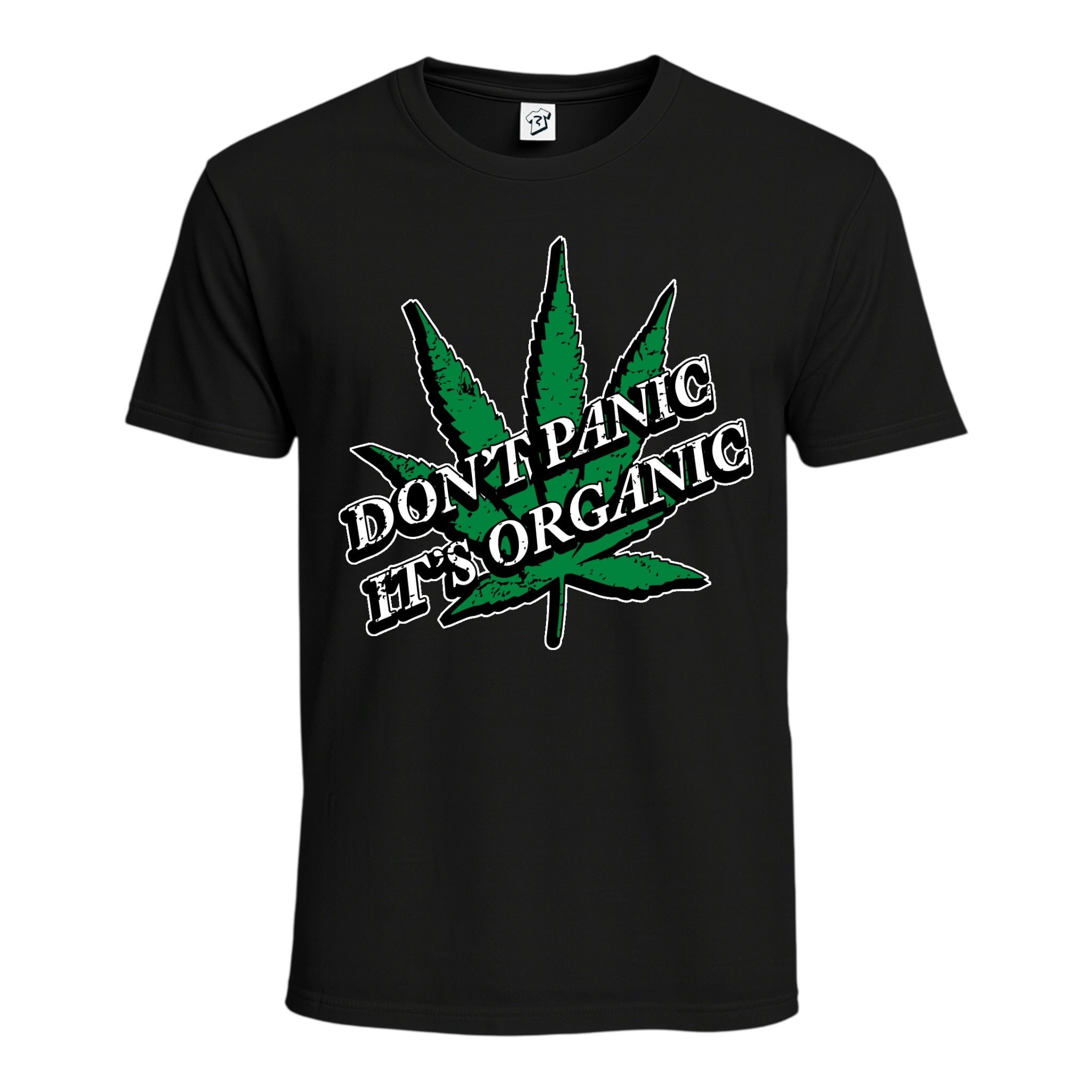 Tees Club graphic tee Don't Panic It's Organic - Cotton Tee Navy Size M detail