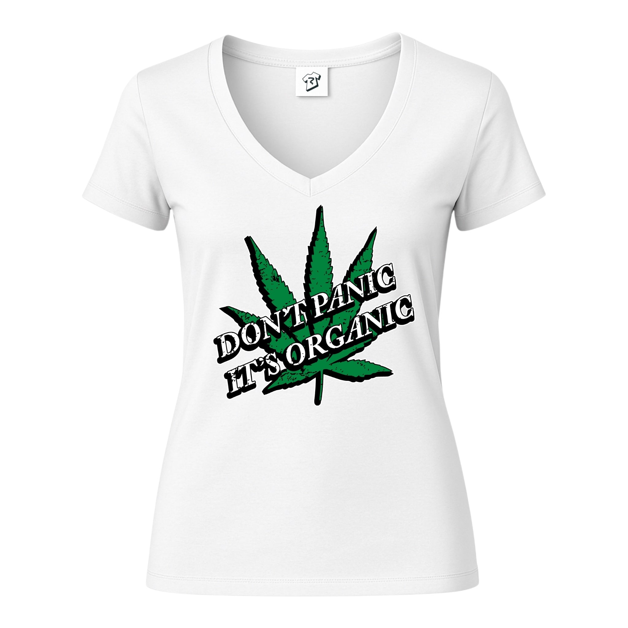 Tees Club v-neck t-shirt Don't Panic It's Organic - V-Neck Tee Black Size M detail