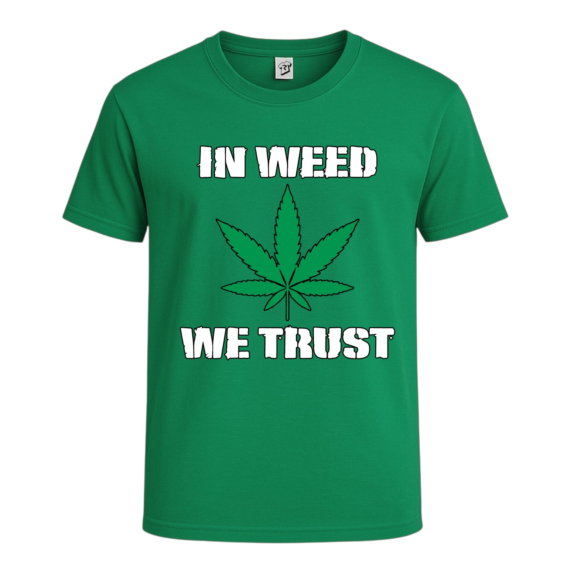 Tees Club graphic tee In Weed We Trust - Cotton Tee Navy Size S back view