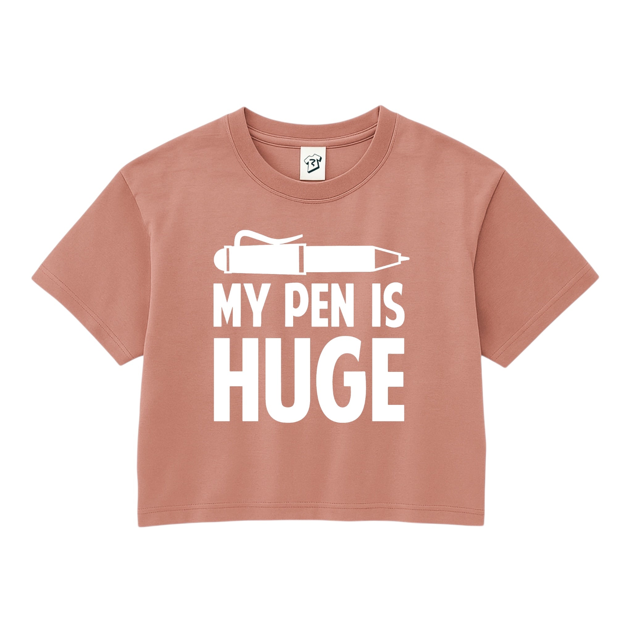 Tees Club crop top My Pen Is Huge - Crop Top Black Size XS front view