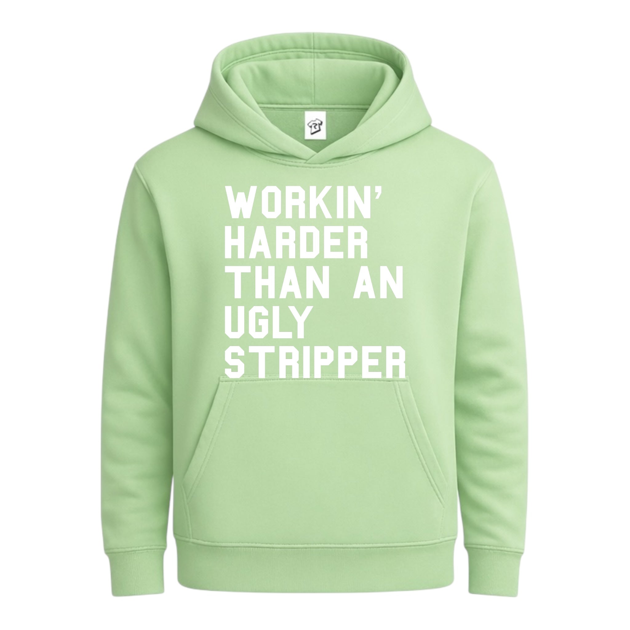 Tees Club streetwear hoodie Workin' Harder Than an Ugly Stripper - Hoodie Navy Size L detail