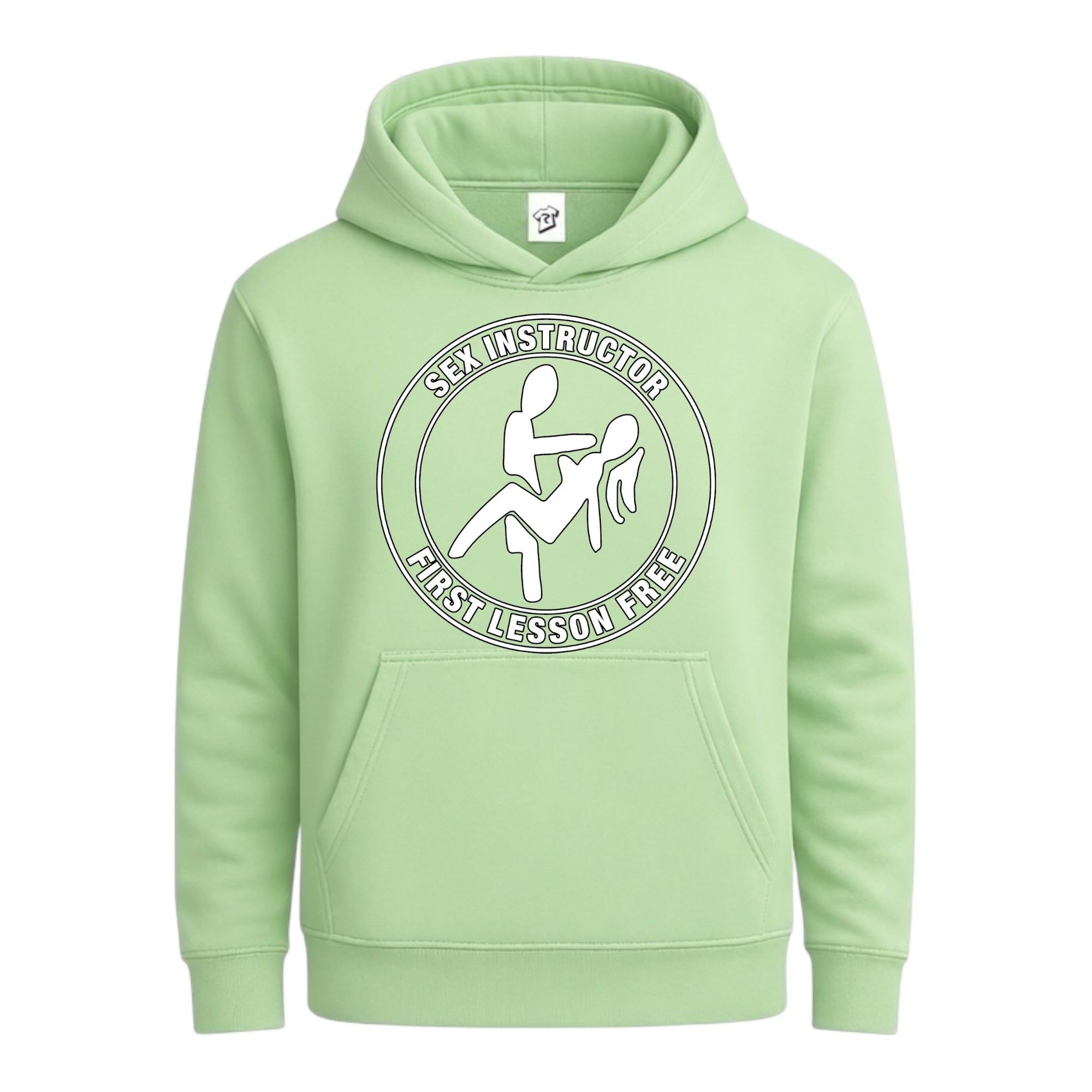 Tees Club streetwear hoodie Sex Instructor First Lesson Free - Hoodie Navy Size S front view