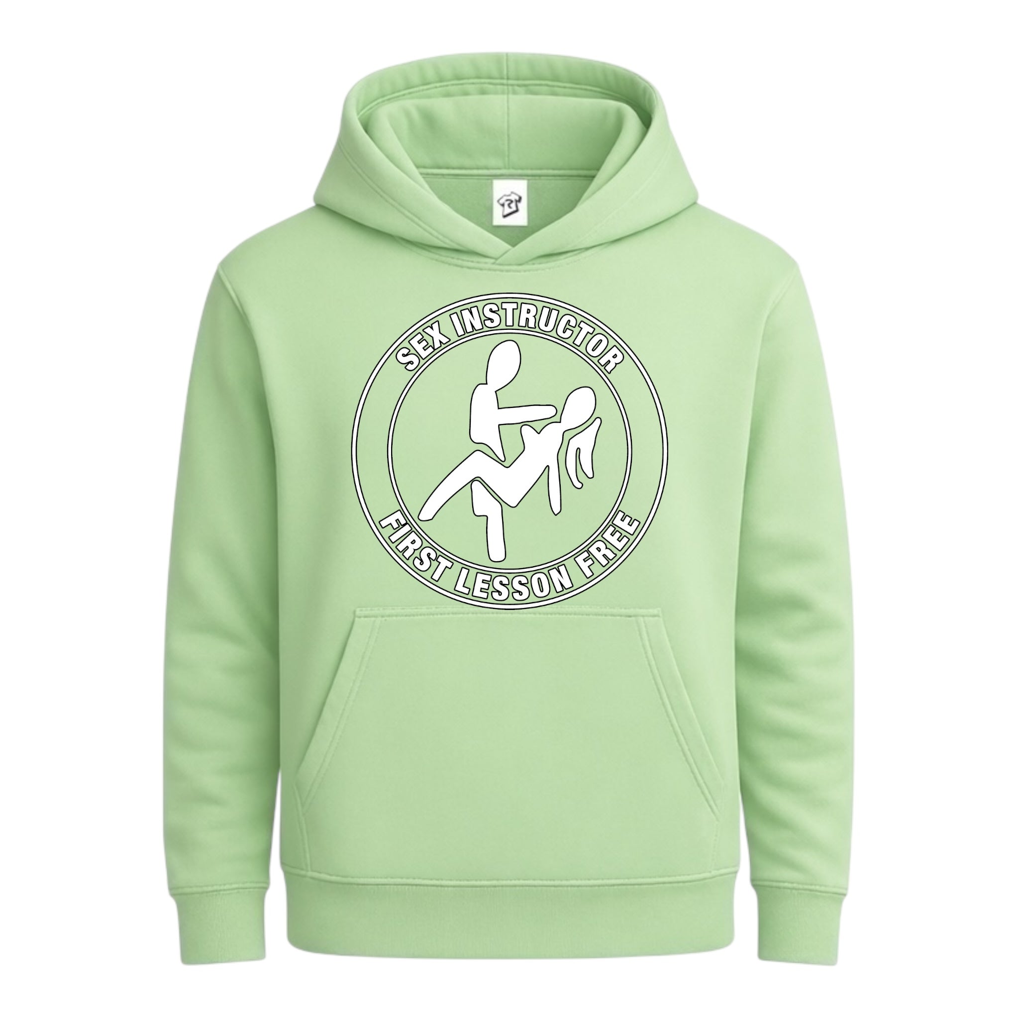 Tees Club streetwear hoodie Sex Instructor First Lesson Free - Hoodie Navy Size S front view