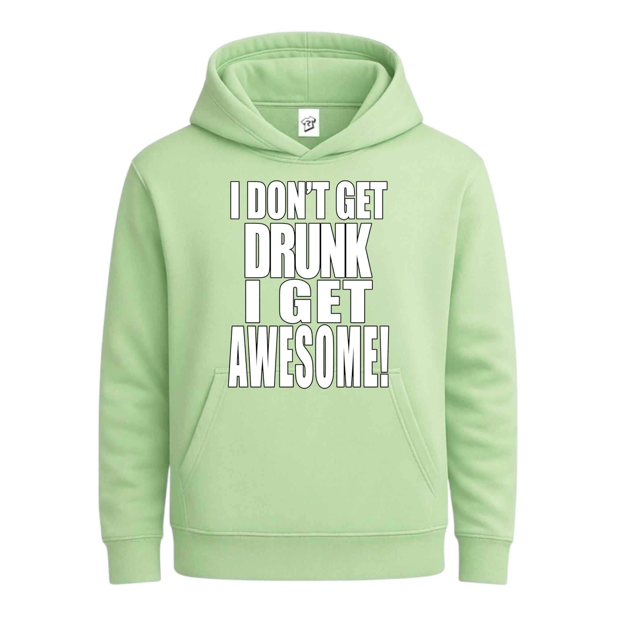 Tees Club streetwear hoodie I Don't Get Drunk I Get Awesome - Hoodie Navy Size S front view