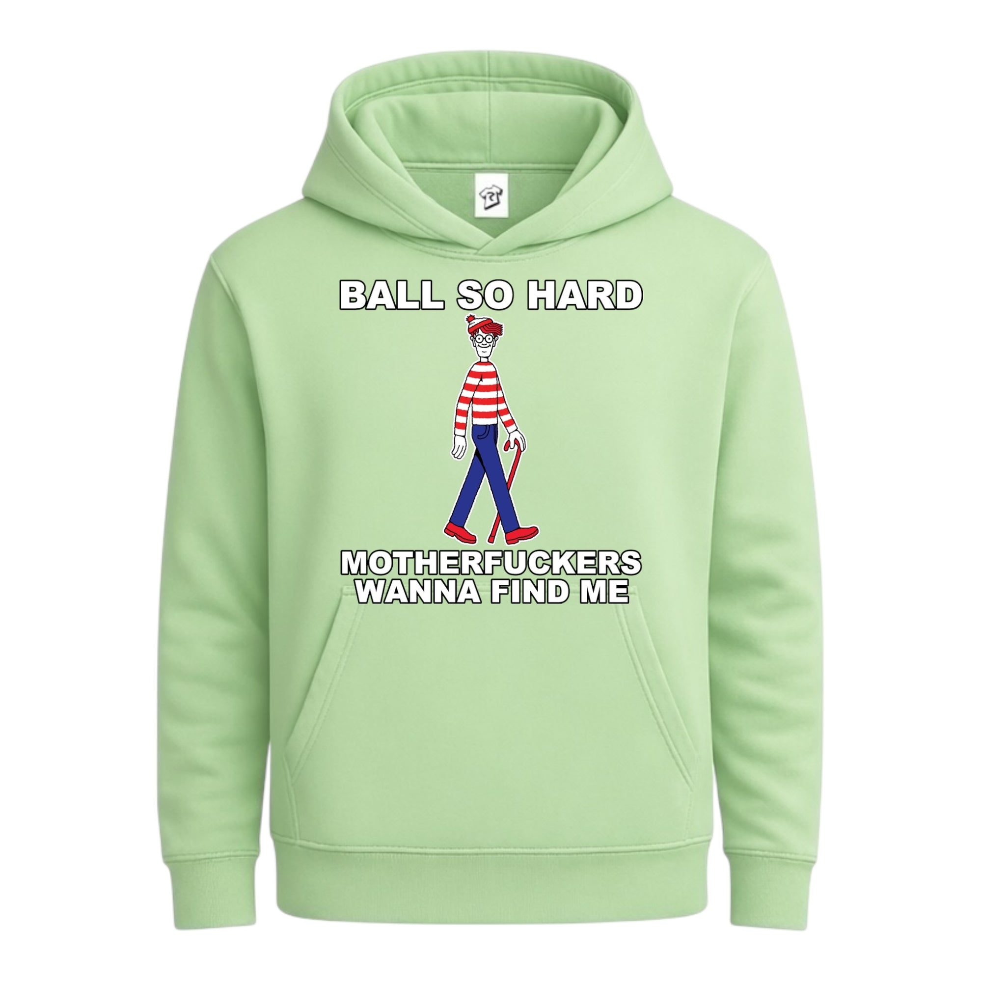 Tees Club streetwear hoodie Ball So Hard Motherfuckers Wanna Find Me (Waldo) - Hoodie Navy Size S front view
