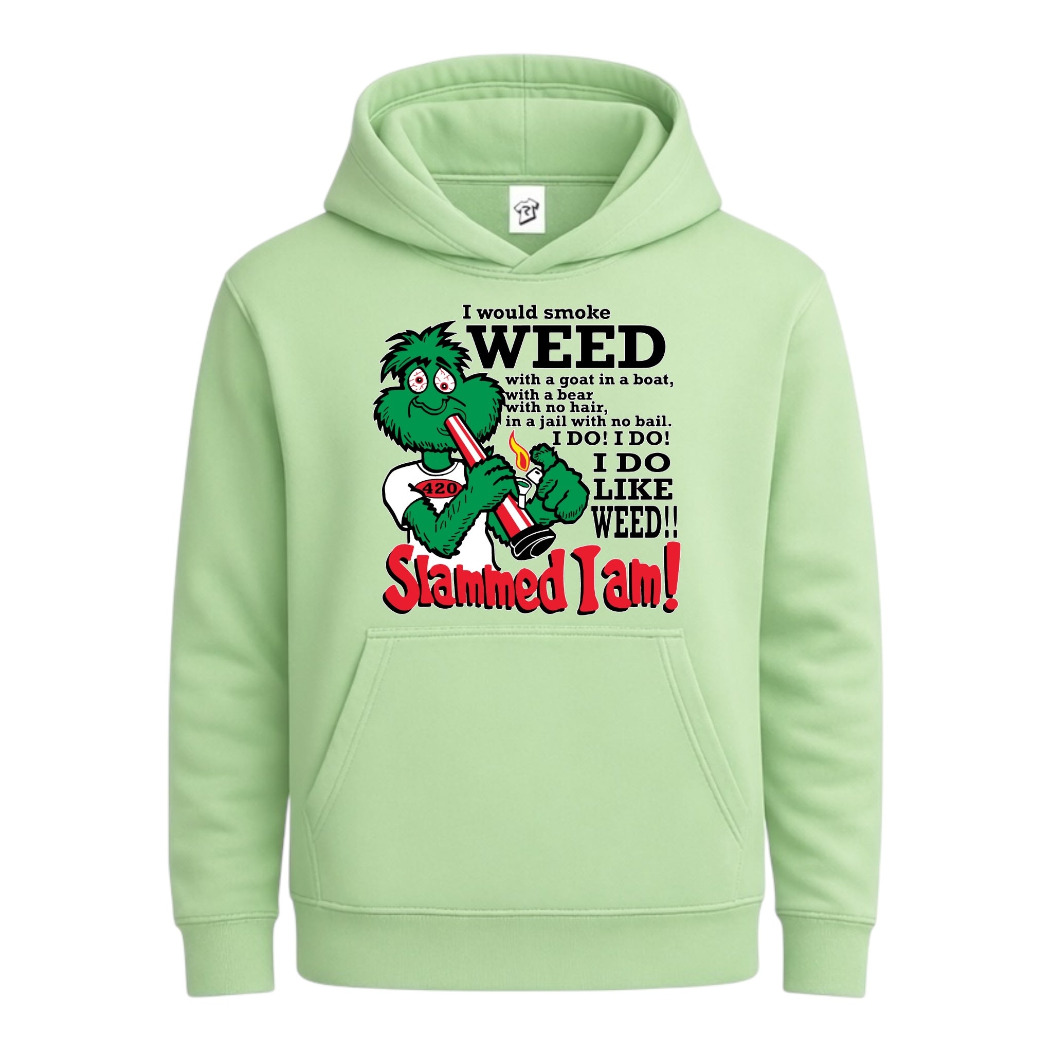 Tees Club streetwear hoodie Slammed I Am Weed - Hoodie Navy Size S front view