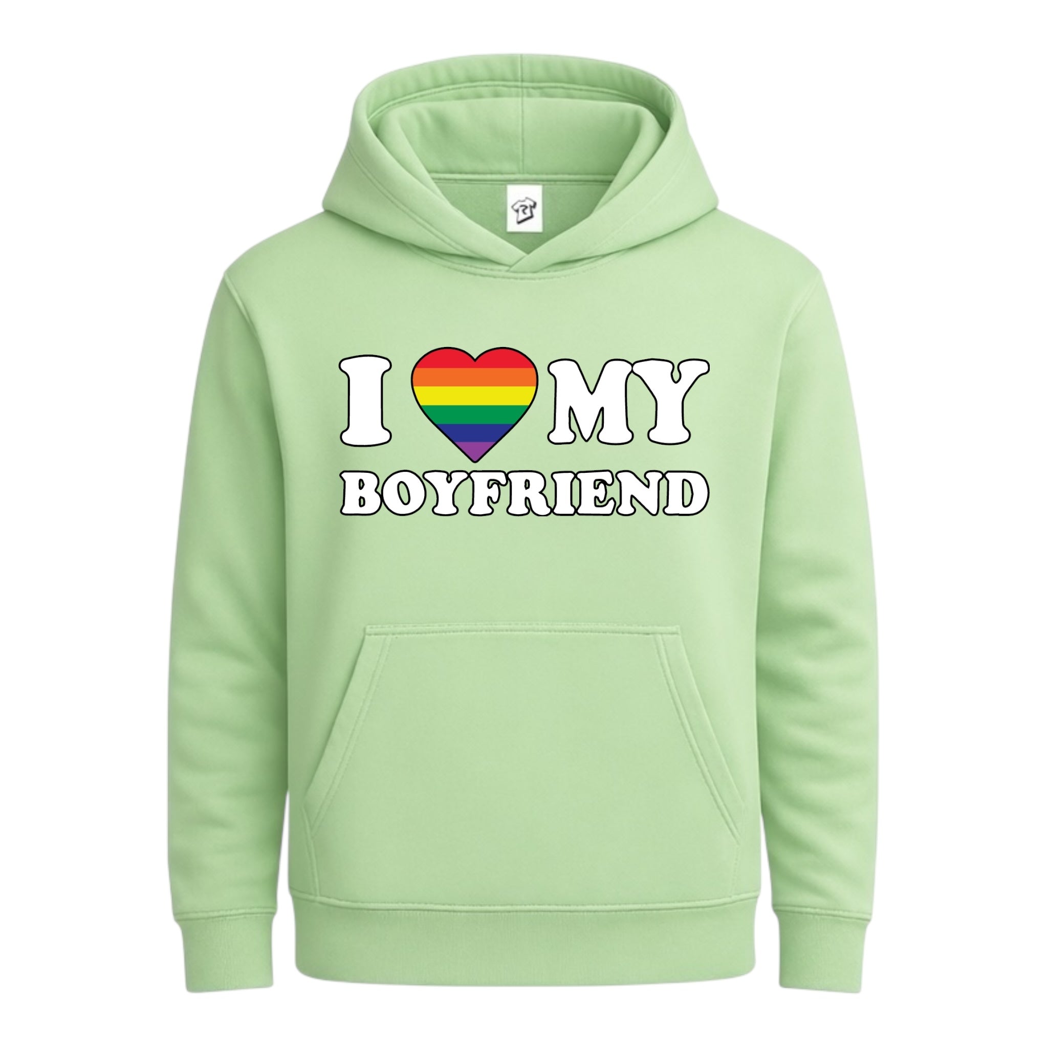 Tees Club streetwear hoodie I Love My Boyfriend (Pride) - Hoodie Navy Size L detail