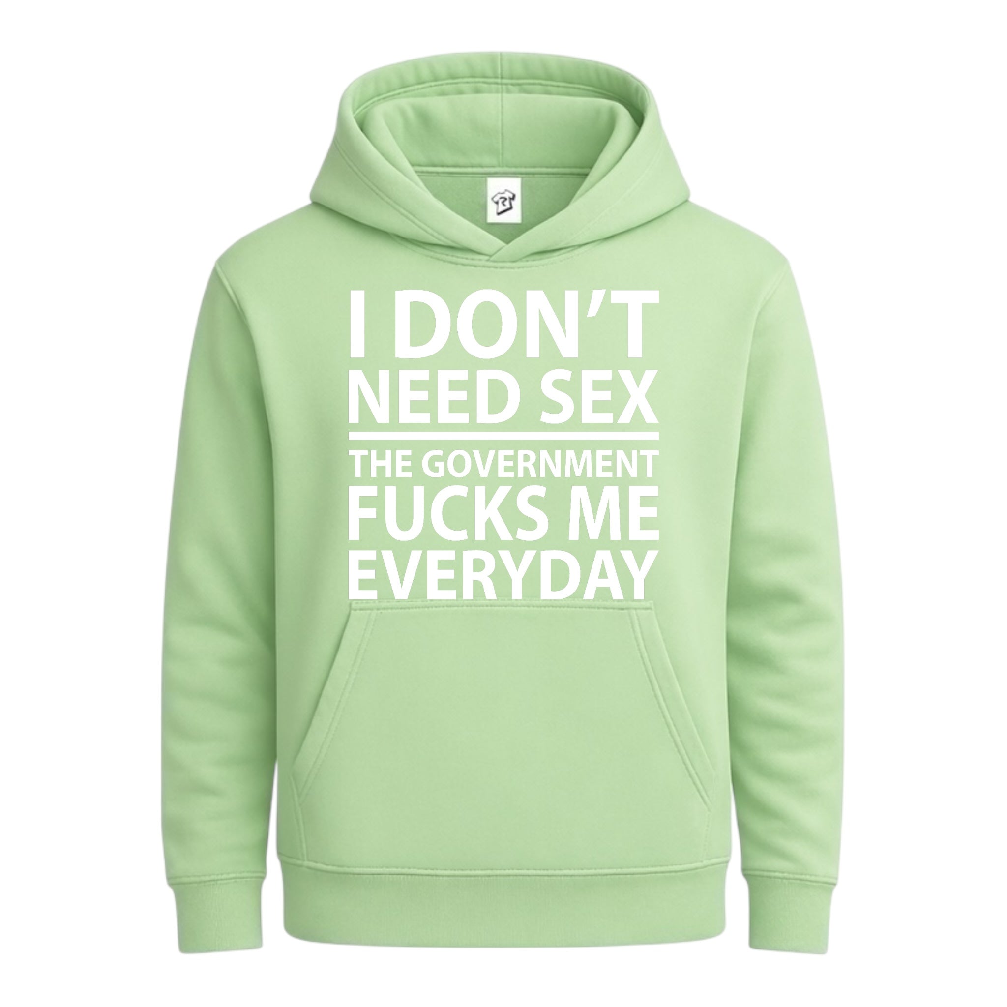 Tees Club streetwear hoodie I Don't Need Sex the Government Fucks Me Everyday - Hoodie Navy Size L detail