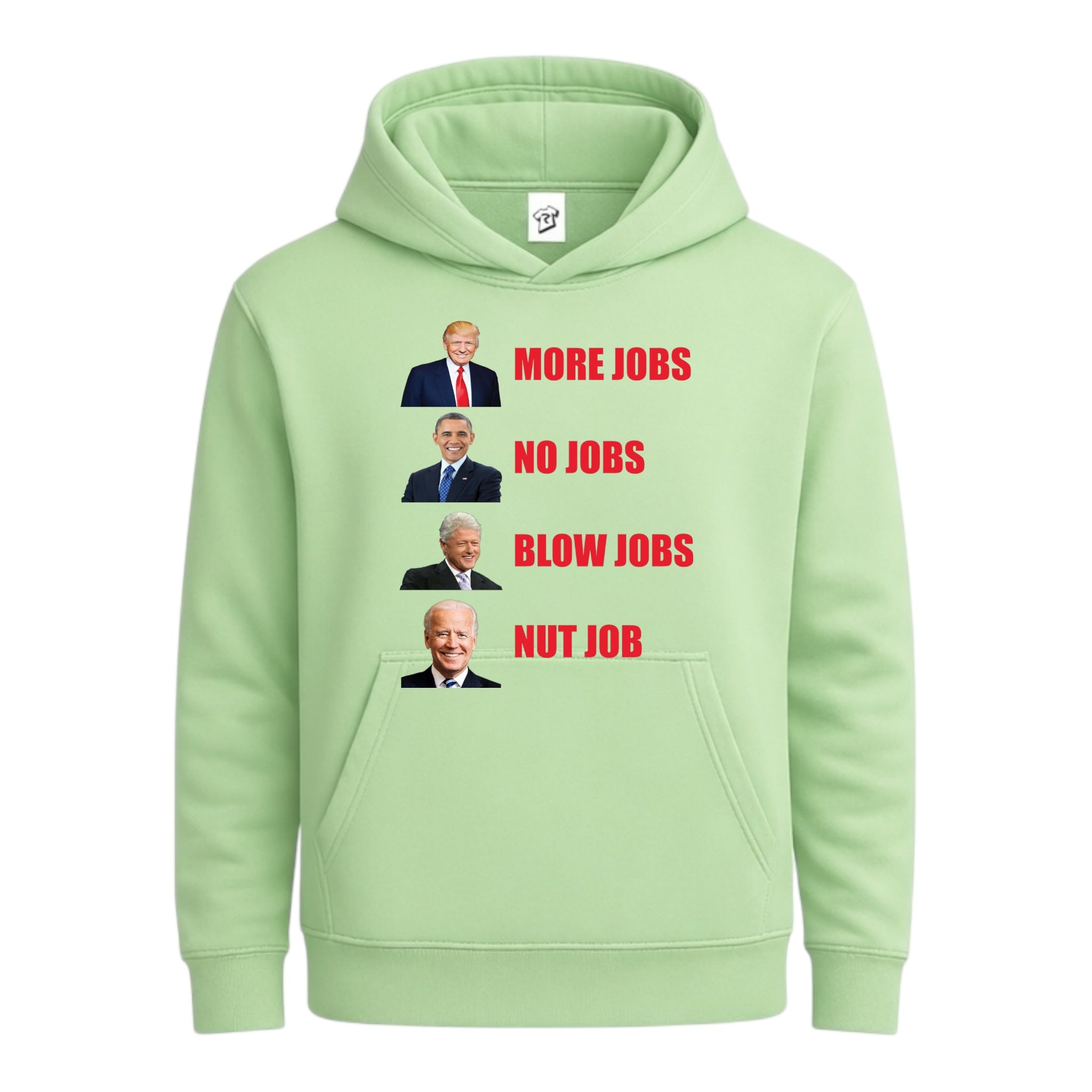 Tees Club streetwear hoodie More Jobs No Jobs - Hoodie Navy Size S front view