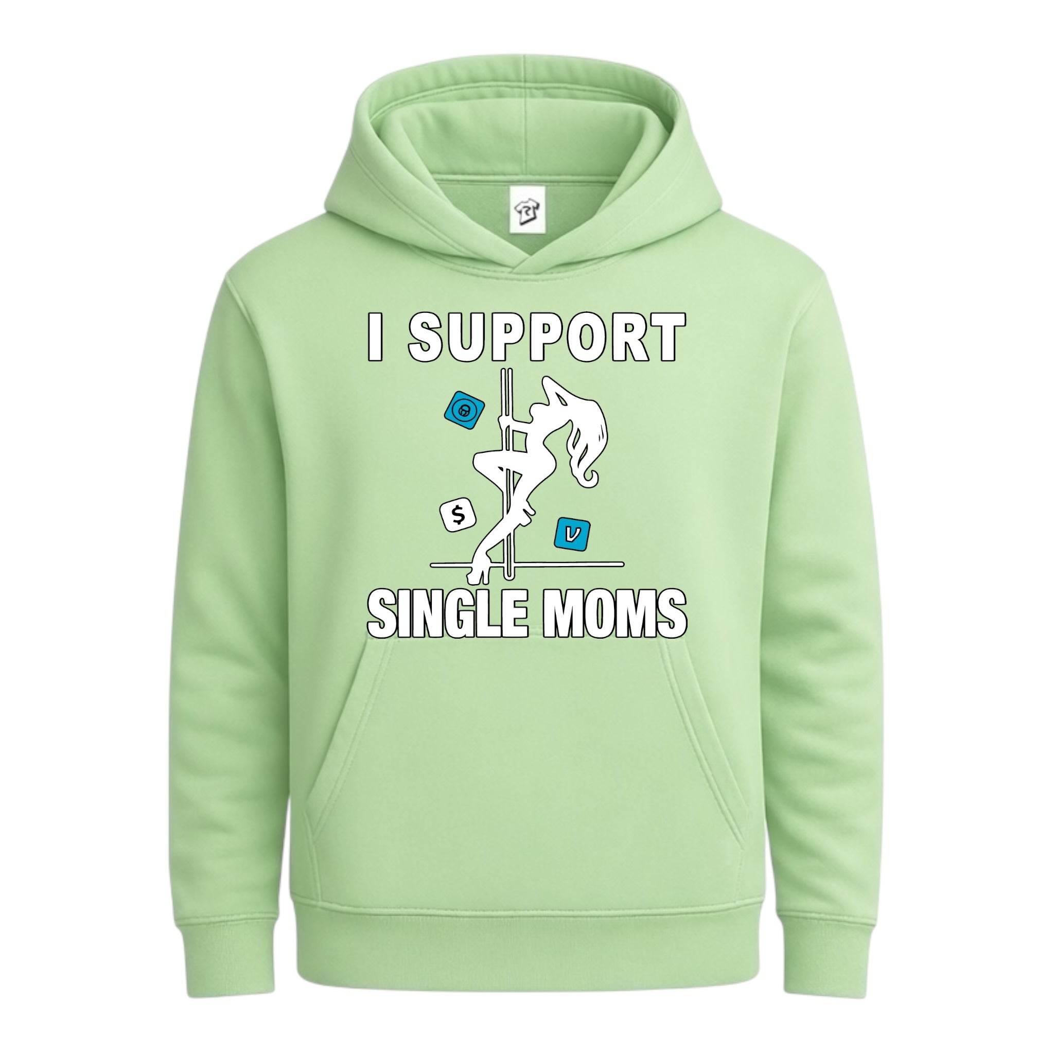 Tees Club streetwear hoodie I Support Single Moms - Hoodie Navy Size L detail