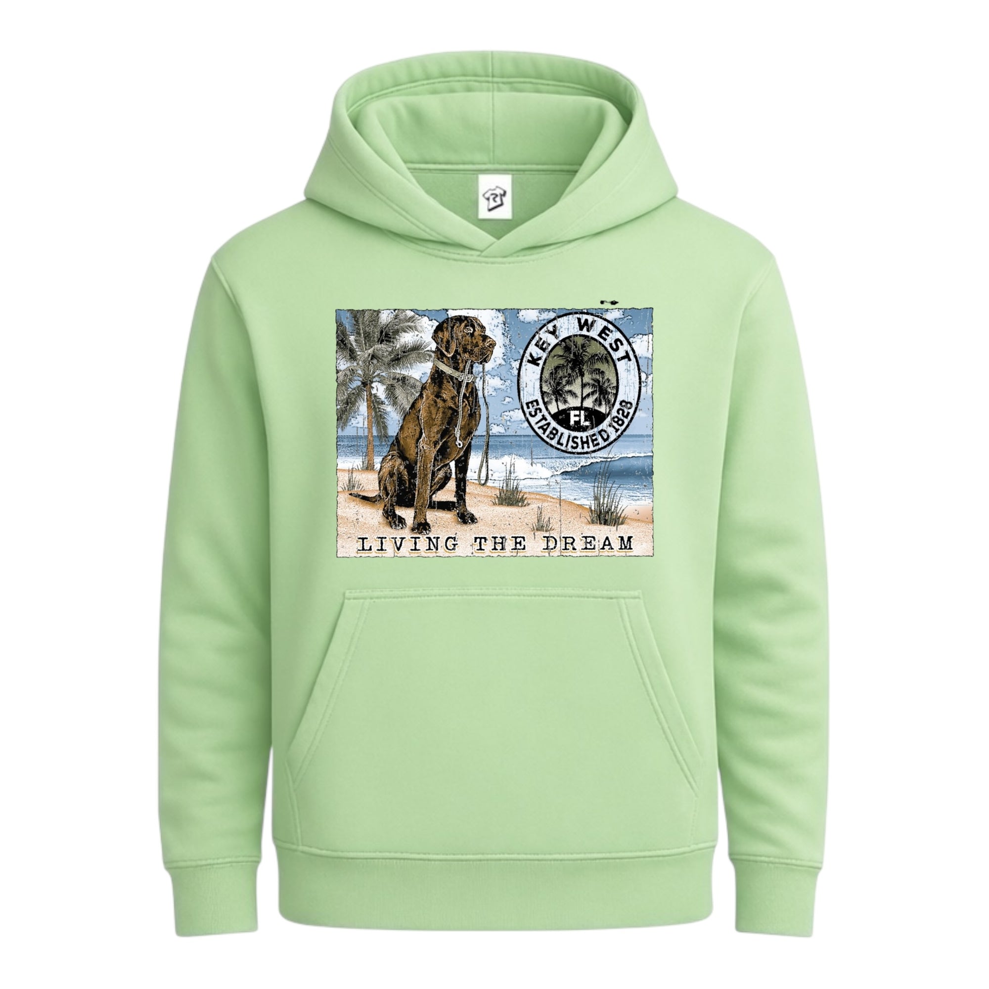 Tees Club streetwear hoodie Black Lab Dog KW - Hoodie Navy Size S back view