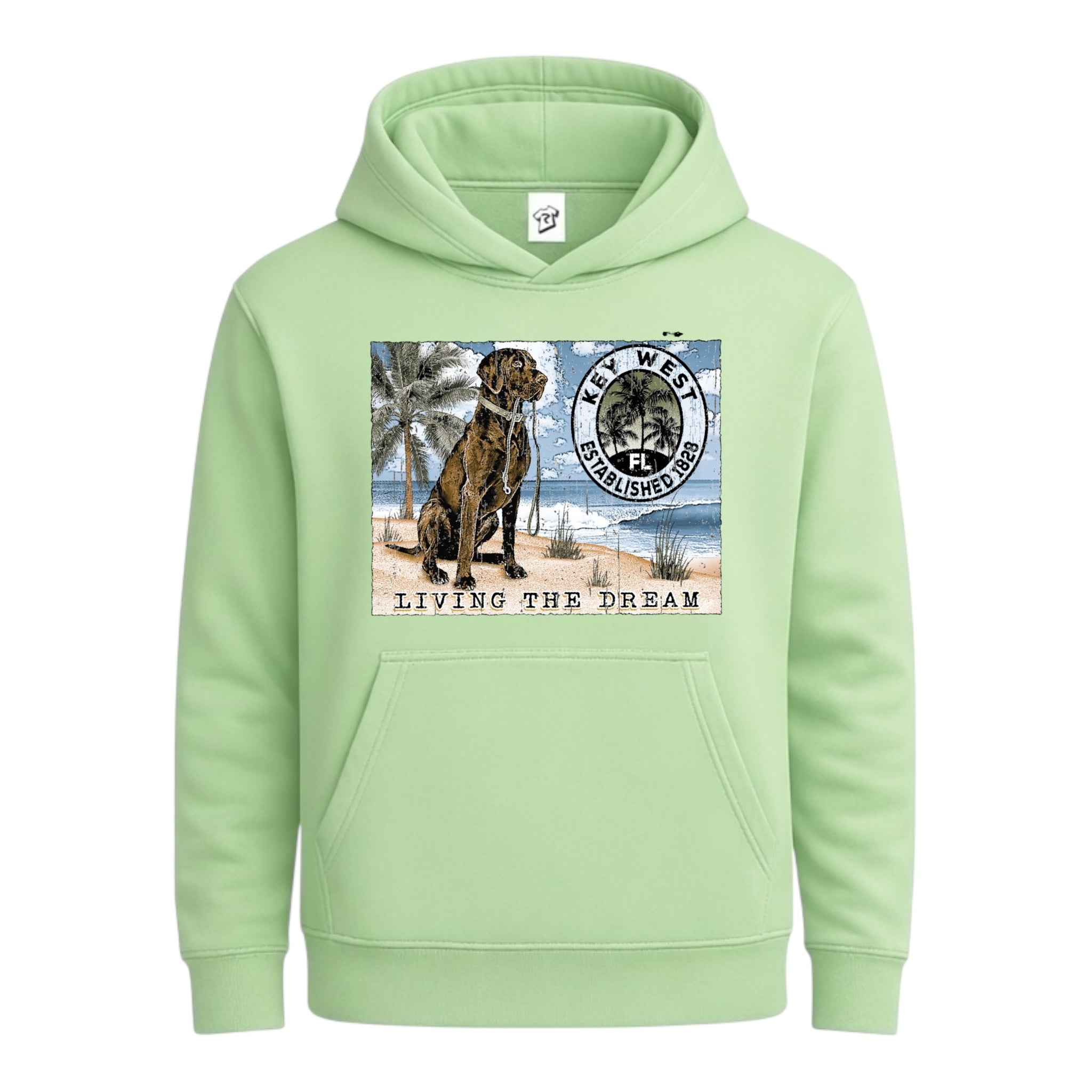 Tees Club streetwear hoodie Black Lab Dog KW - Hoodie Navy Size S back view
